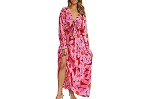 Flowy Floral Valentine Maxi Dress for Women