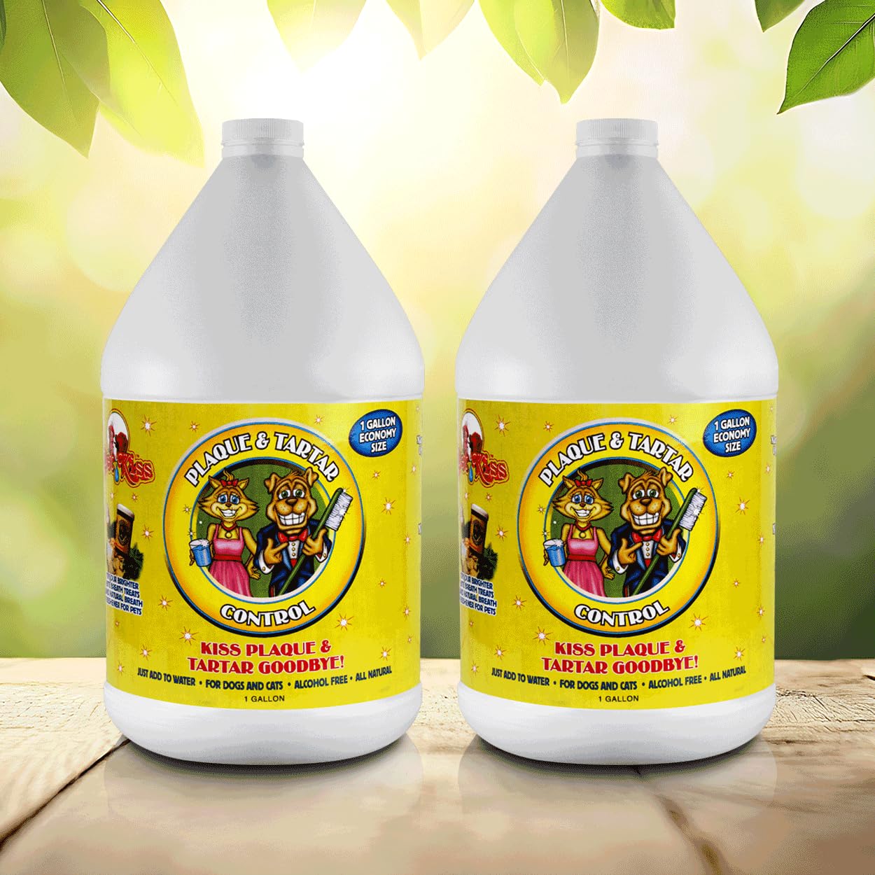 Pet Kiss Plaque and Tartar Water Additive Oral Care for Pets, 1-Gallon (Pack of 2)