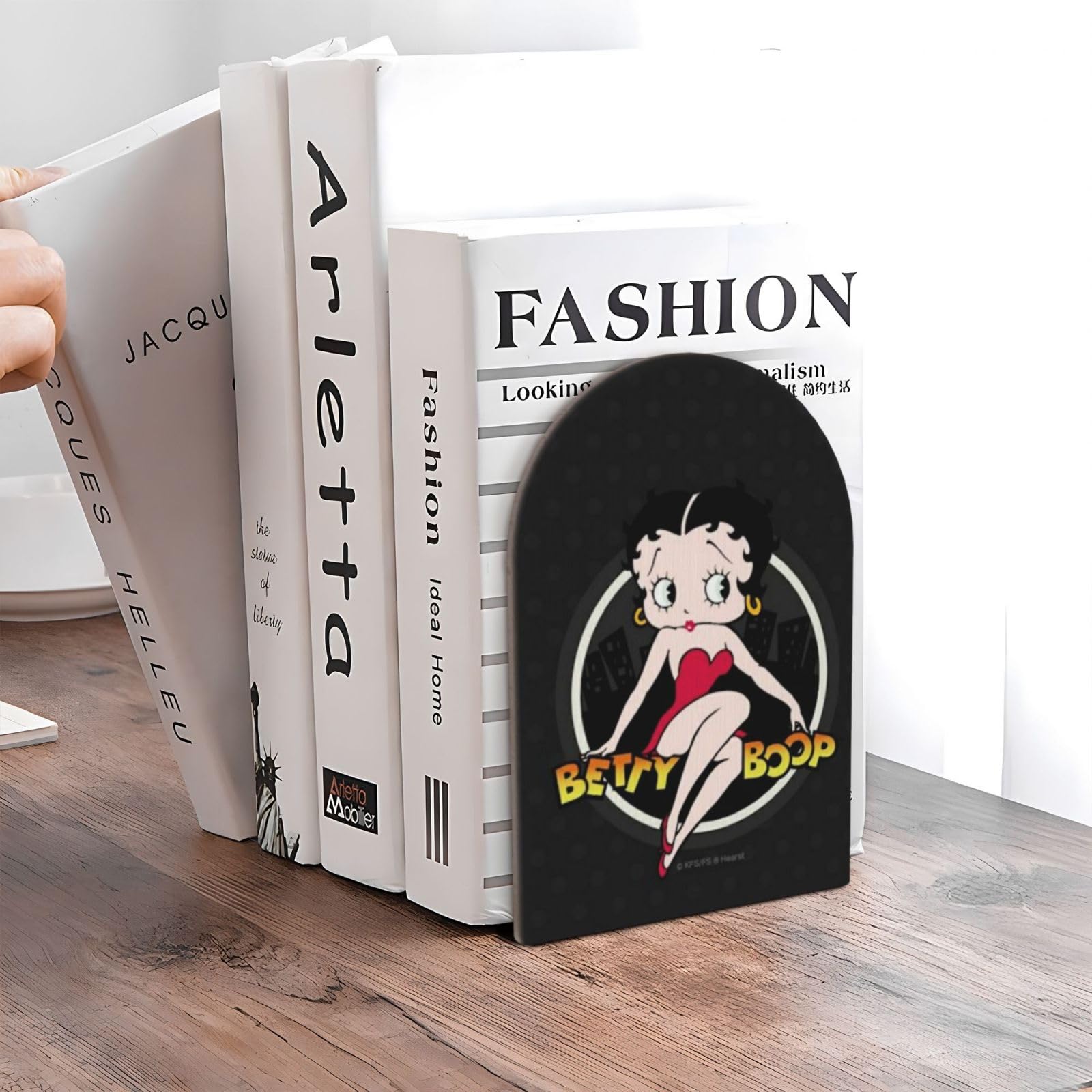 Amazon.co.jp: ベティちゃん 木製 ブックエンド ブックスタンド 木製