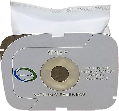 Miniatura 2 de 6 bolsas de vacío HEPA estilo P de repuesto. Compatible con aspiradora Aerus Lux Guardian Platinum Canister.