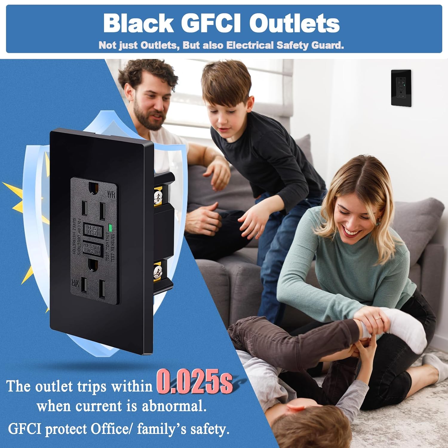 NineLeaf 1PK IP66 Waterproof Switch, SPDT（Single Pole Double Throw） Switch, 2 Way Single Light Switch for Outdoor Garden,with 2PK GFCI Outlet 15 Amp Receptacles