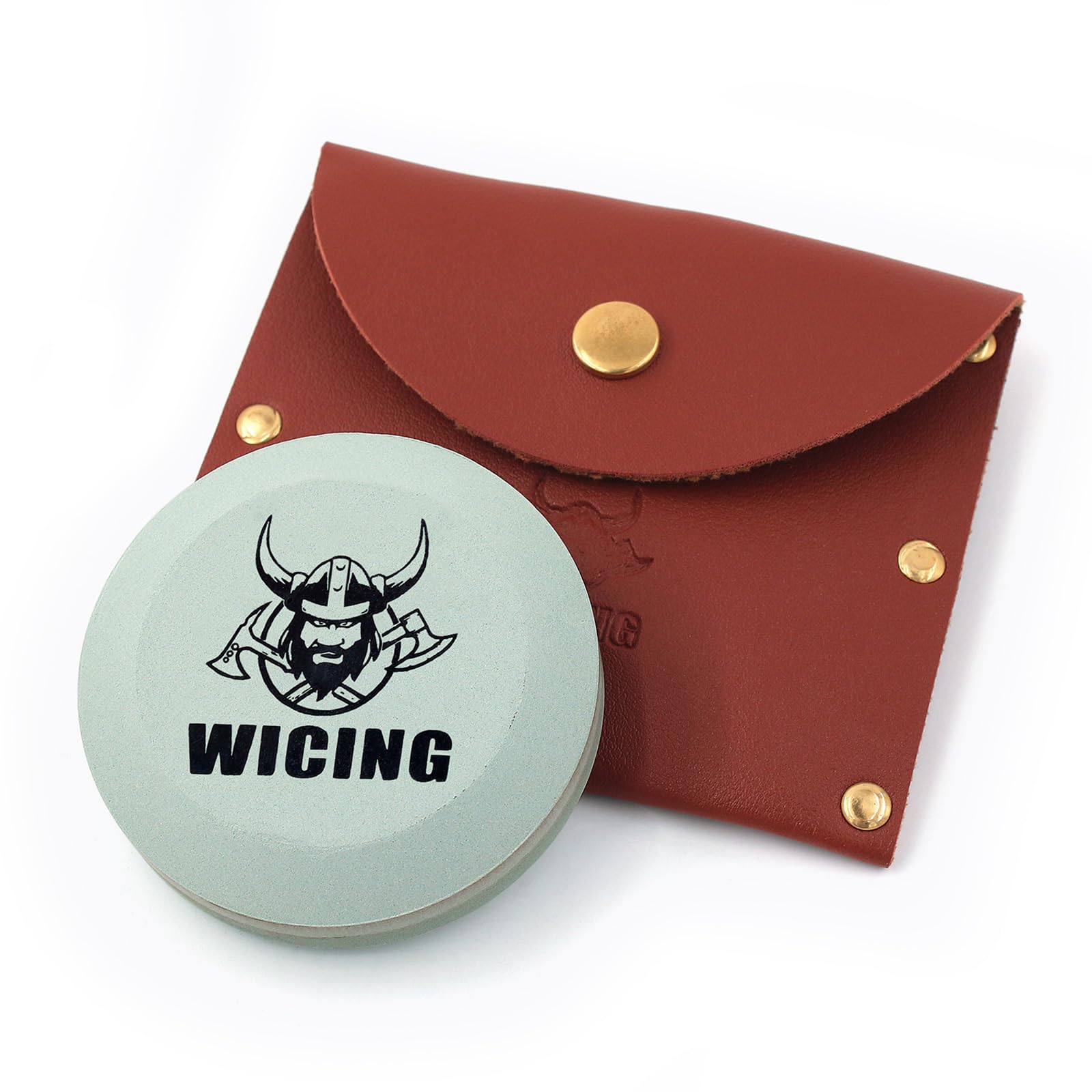 Axe Sharpener 400/1000 Grit, Sharpening Stone with Leather Sheath