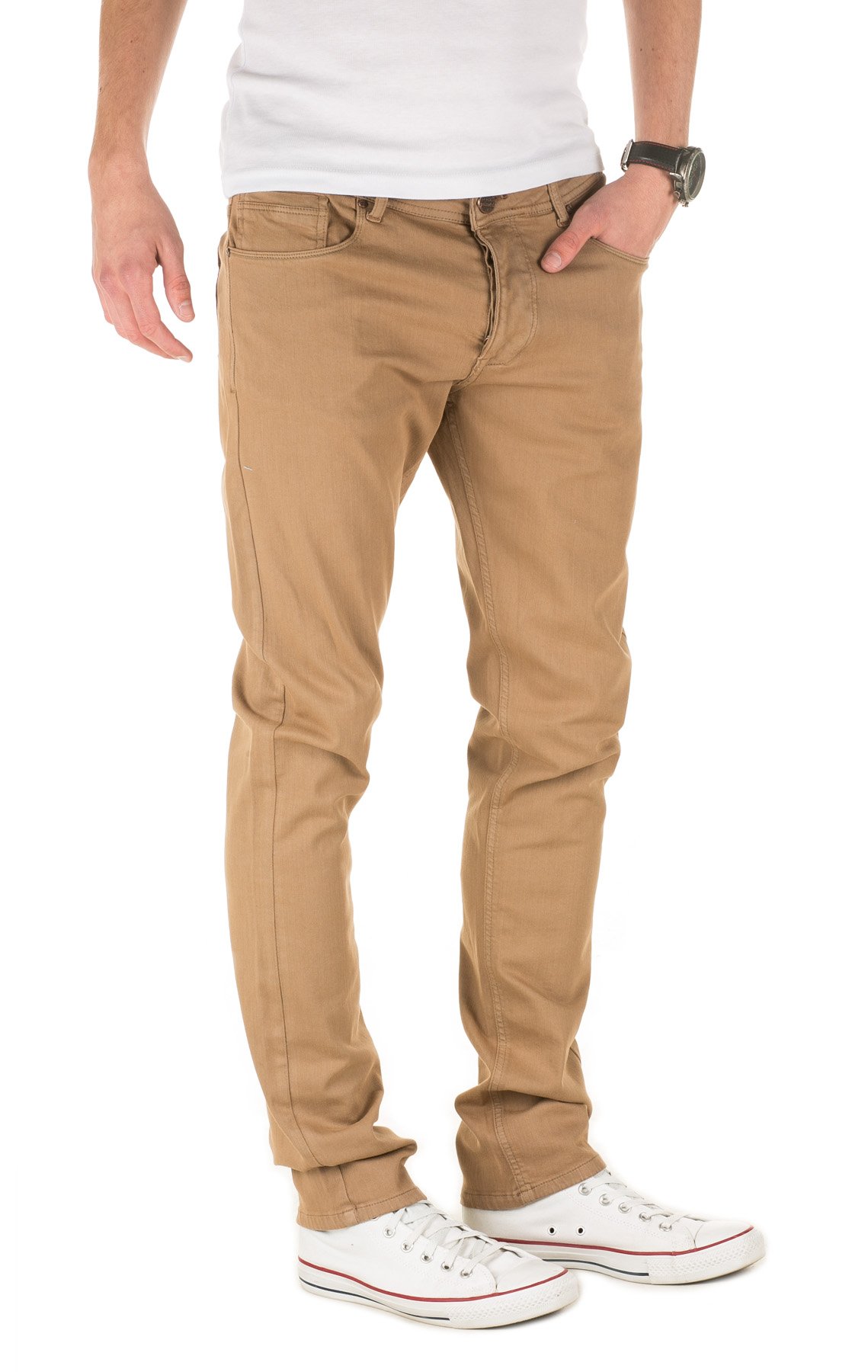 Yazubi Chino Hose Herren, Uni - Stoffhose in Slim Fit - Stylis
