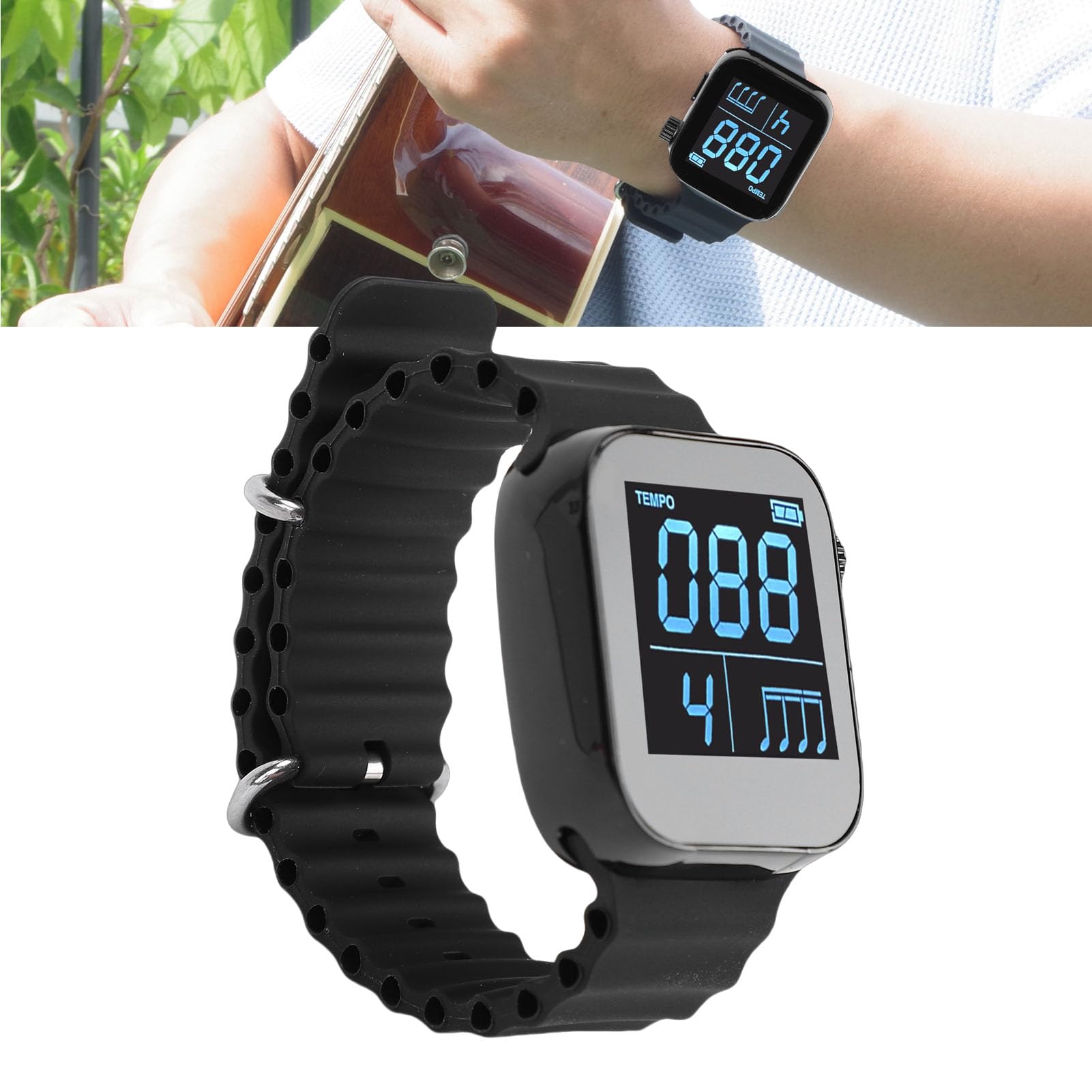 Montre Métronome Vibrante, Métronome électronique Portable pour la Pratique Musicale, la Course à Pied et le Sport, avec Contrôle par Application pour la Pratique Musicale,
