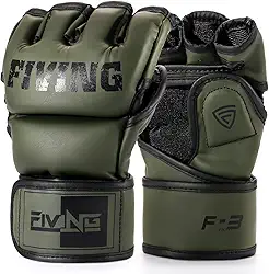 FIVING Luvas MMA para homens e mulheres, luvas de boxe para saco de pancadas, treinamento, Muay Thai, MMA, luvas de bolsa de artes marciais, luvas de kickboxing com palmas abertas