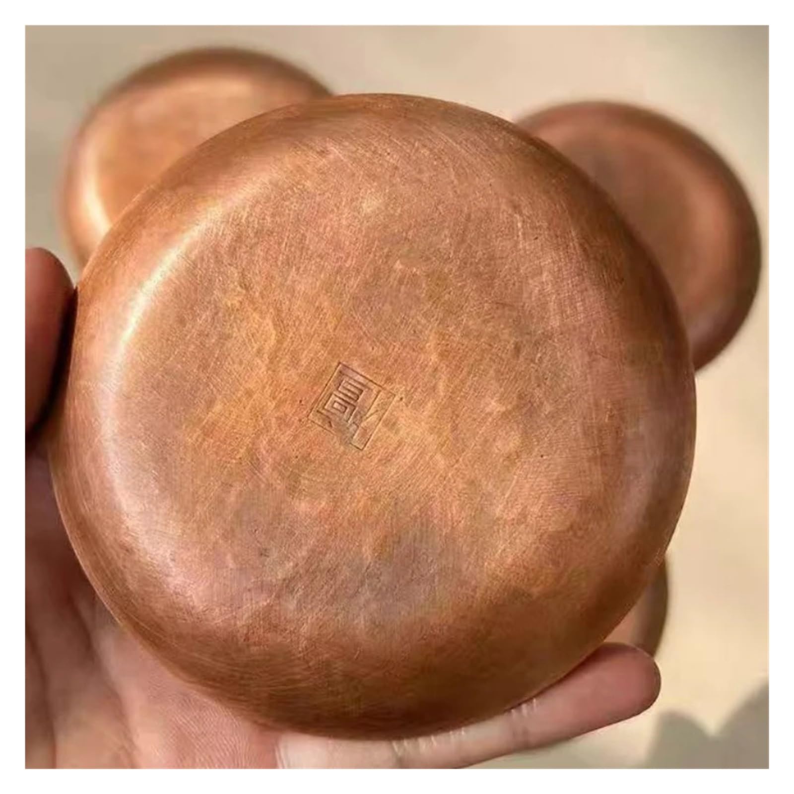 Plateaux martelés Mini plateau de tasse à café en cuivre rouge vintage
