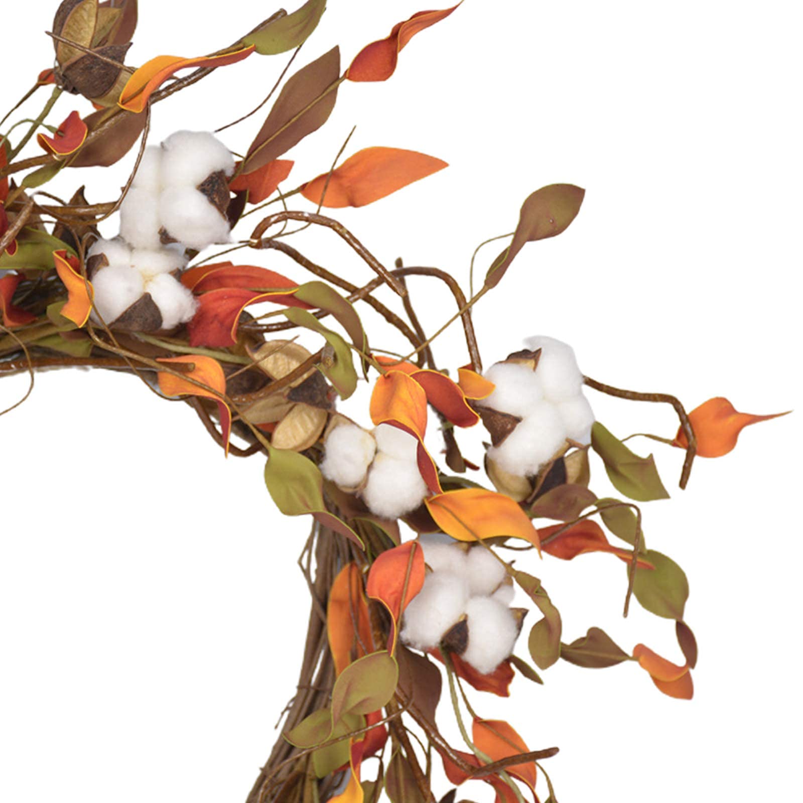 WEIGE Decoraciones de otoño, Guirnalda de algodón de simulación de otoño, Guirnalda de Puerta Artificial de ratán de 50 cm / 20 Pulgadas para Adornos de decoración del hogar de Halloween, decoraci