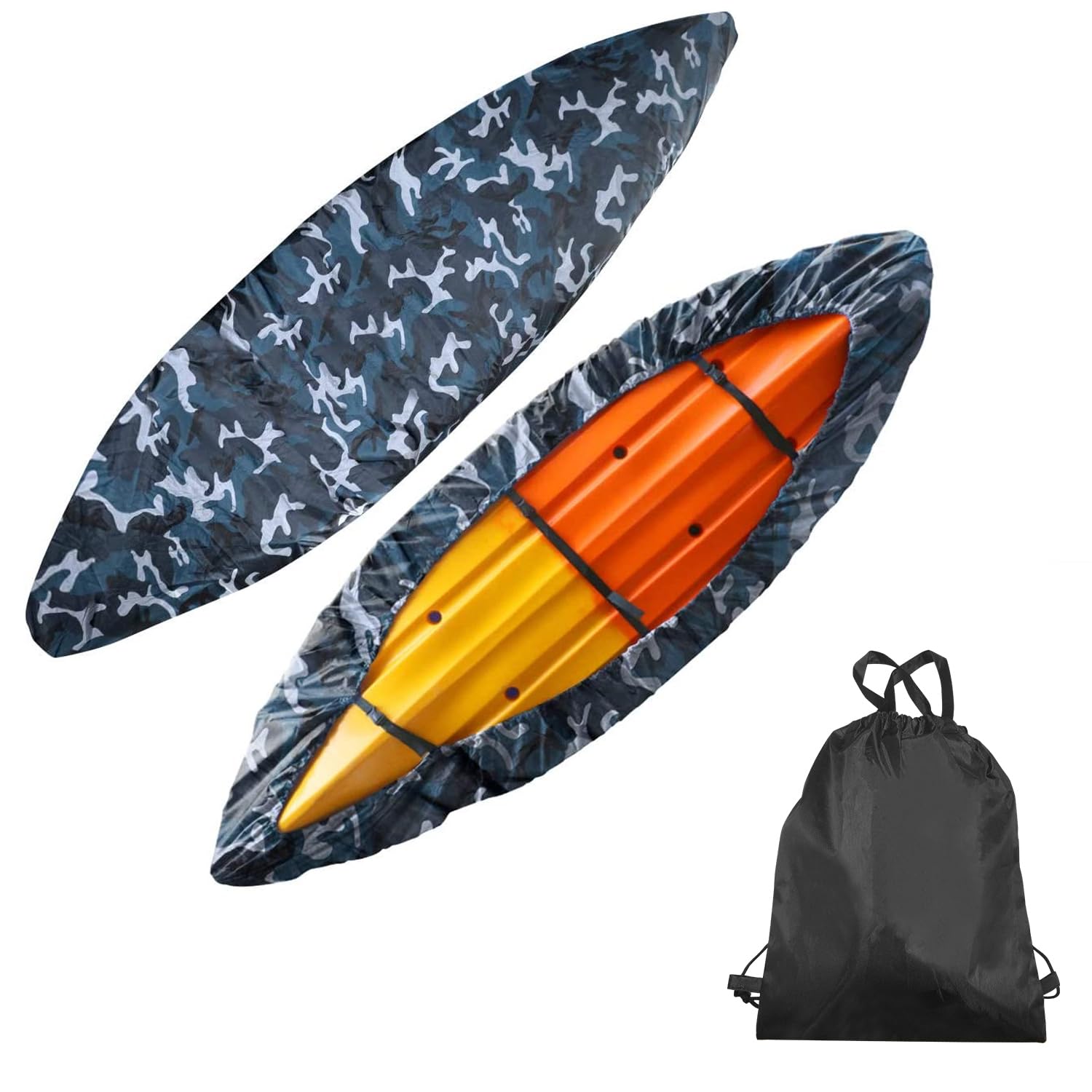 MAYMII 420D Durable 2.6m-6m/7.8-18ft,7 Sizes, 9 Color Durable Kayak Cover Canoe Cockpit Dust Cover, Waterproof UV Sunblock Shield Protector for Fishing Boat,Kayak,Canoe,Paddle Board
