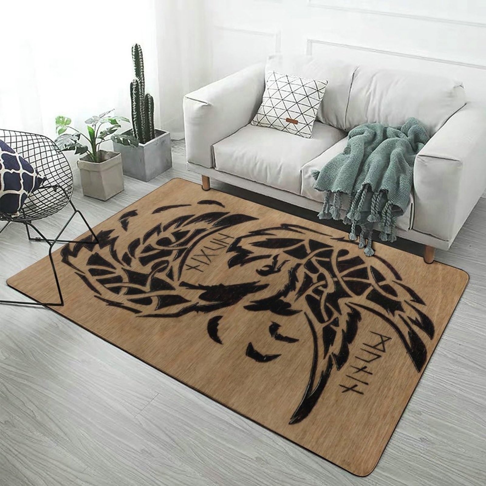 Tapis Viking Raven doux et lavable pour sécuriser les pas des enfants