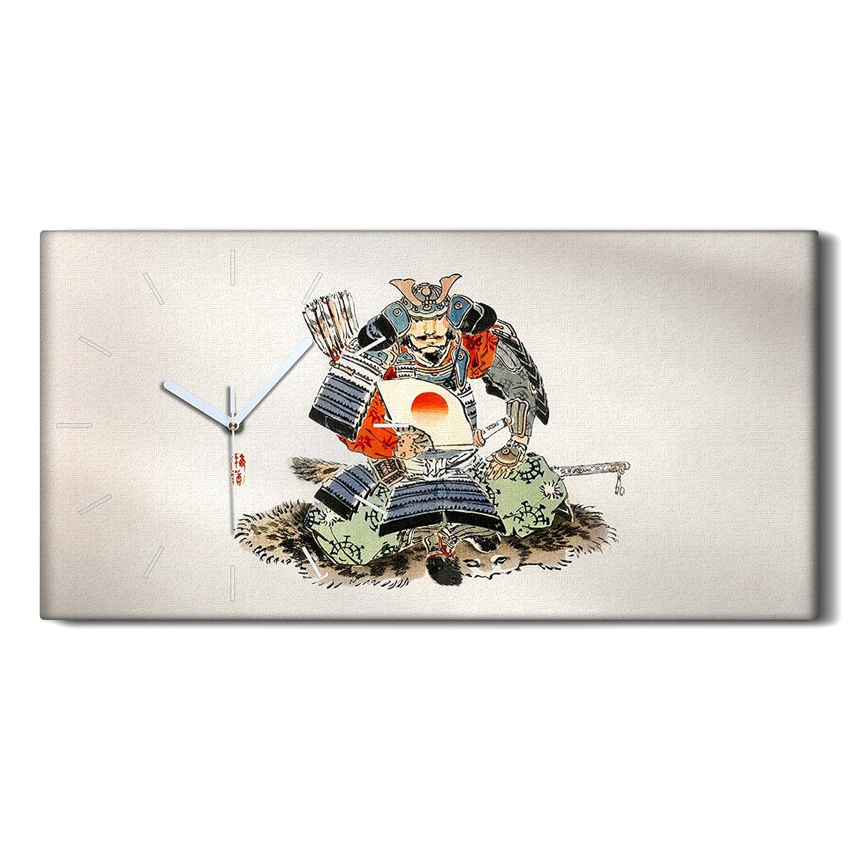 Horloge sur Toile Sans Tic-Tac - Art Moderne Japonais 60x30cm pour un Sommeil Paisible