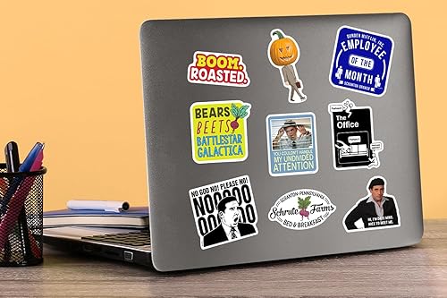 Miniatura 5 de The Office - Paquete variado de 50 calcomanías de vinilo grandes de lujo, para laptop, botella de agua, álbumes de recortes, tableta, monopatín,