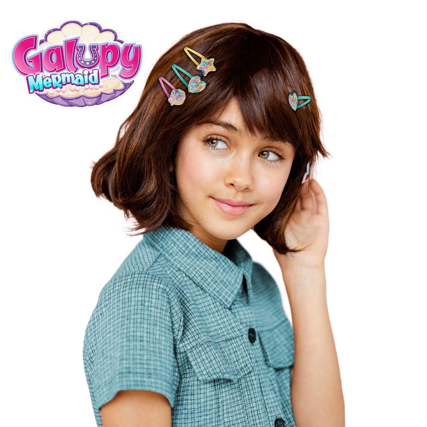 CRAZE - Galupy Mermaid Hair Clip, 6 spinek do włosów dla dziewczynek z jednorożcem, 3 różne wzory (po 2 sztuki)