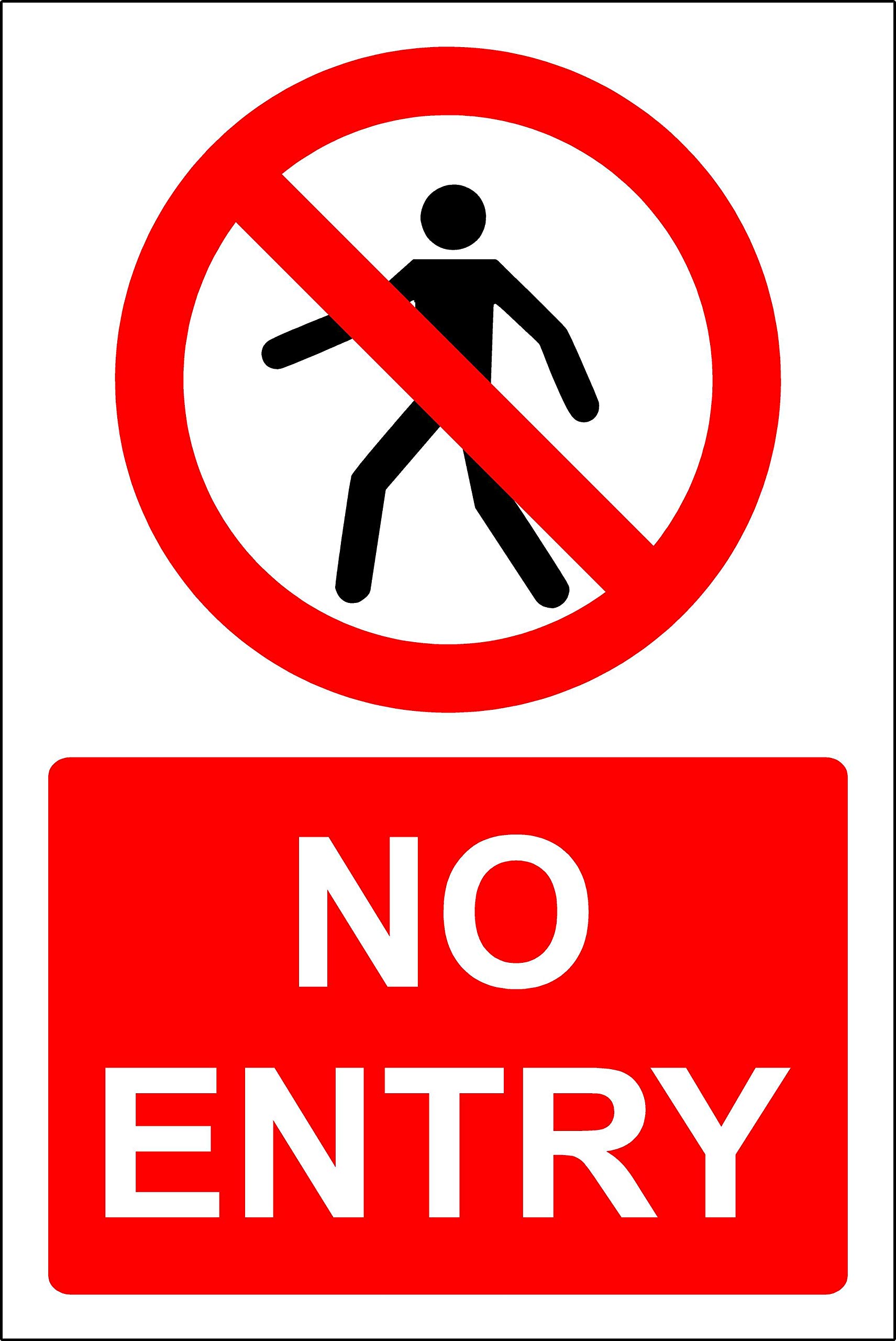 Kpcm Display Ltd No Entry Safety Sign - 1.2Mm Rigid Plastic 200Mm X 150Mm