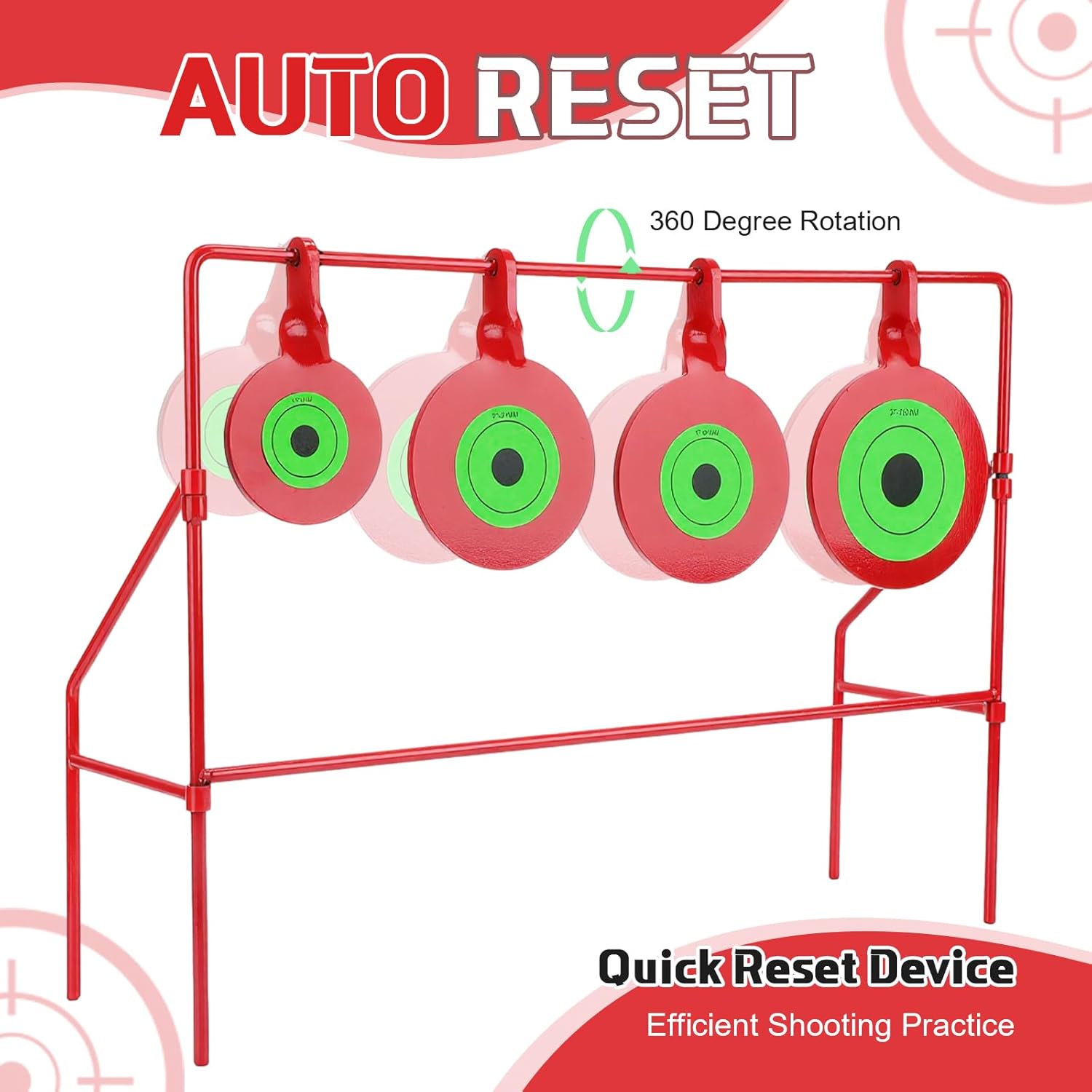 Soulchen 0.2 Inch Steel Target Stand for Rifle & Pistol Outdoor Shooting Practice with 4 Visible Floating Plates (2.6" 3.5" 3.7" & 4.2") and 15 Pack Paper Targets
