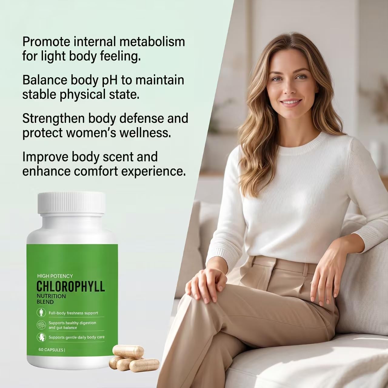 Chlorophyll, Frische und tägliche Unterstützung, 60 Stück