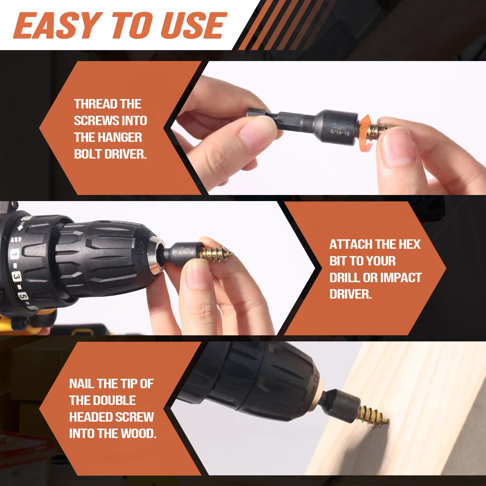 Hanger Bolt Driver Set - 3 Sizes -4