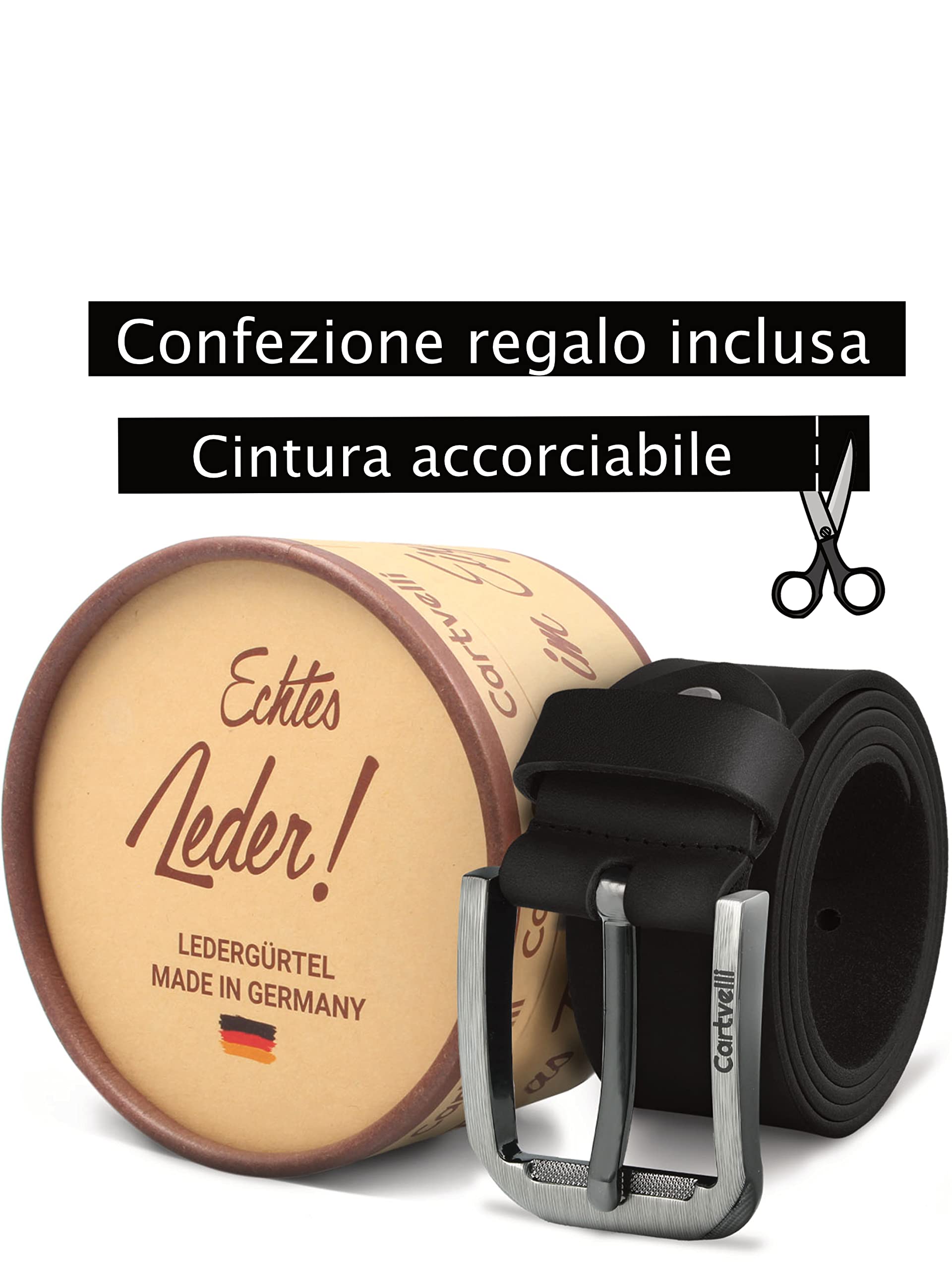 Cintura uomo in pelle premium Made in Germany con confezione regalo - cintura in vera pelle 40mm