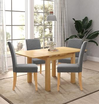 Hallowood Furniture Waverly Oak Extendable Dining Table and Chairs Set 4