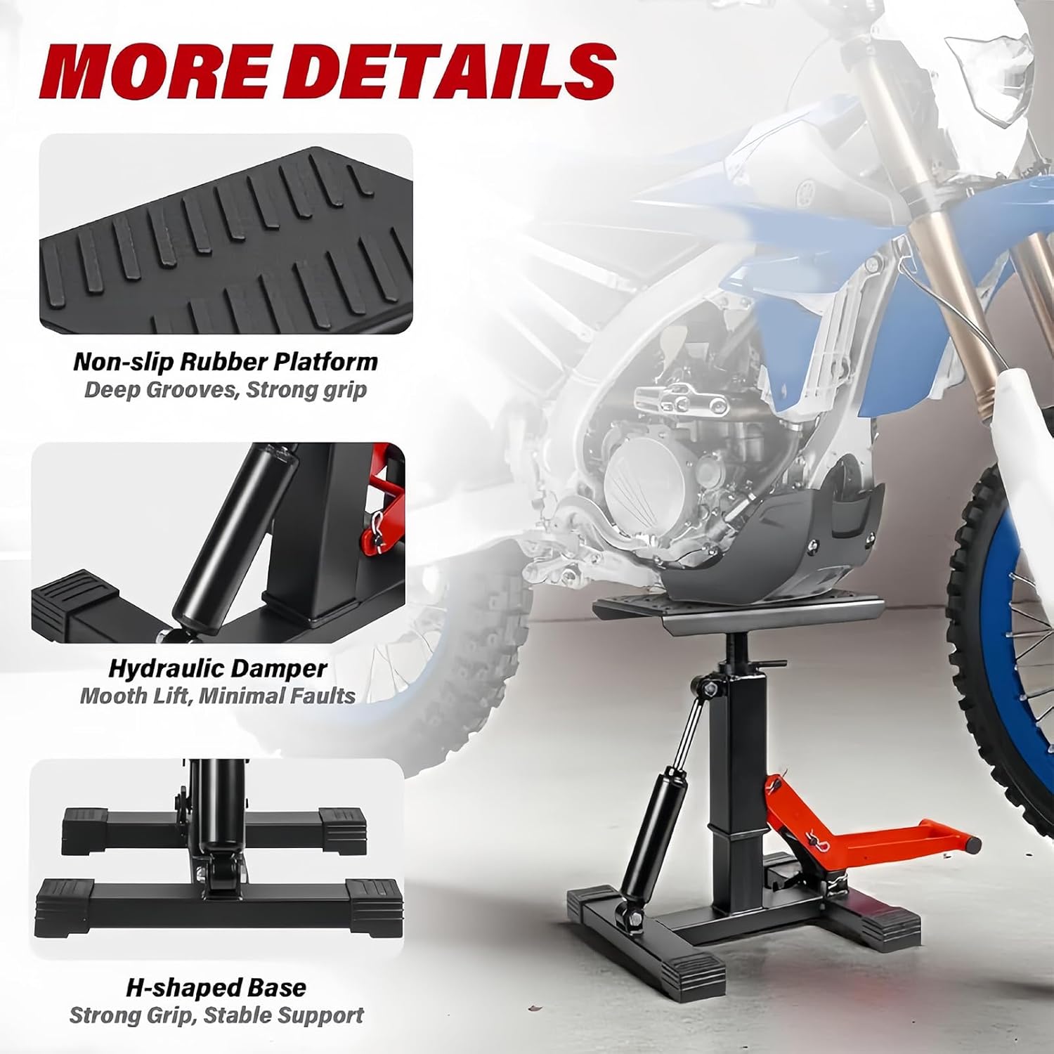 Multi Purpose Motorcycle Parking Stand Heavy Duty Iron Construction for Secure Bike Storage and Maintenance Motorcycle Workbench