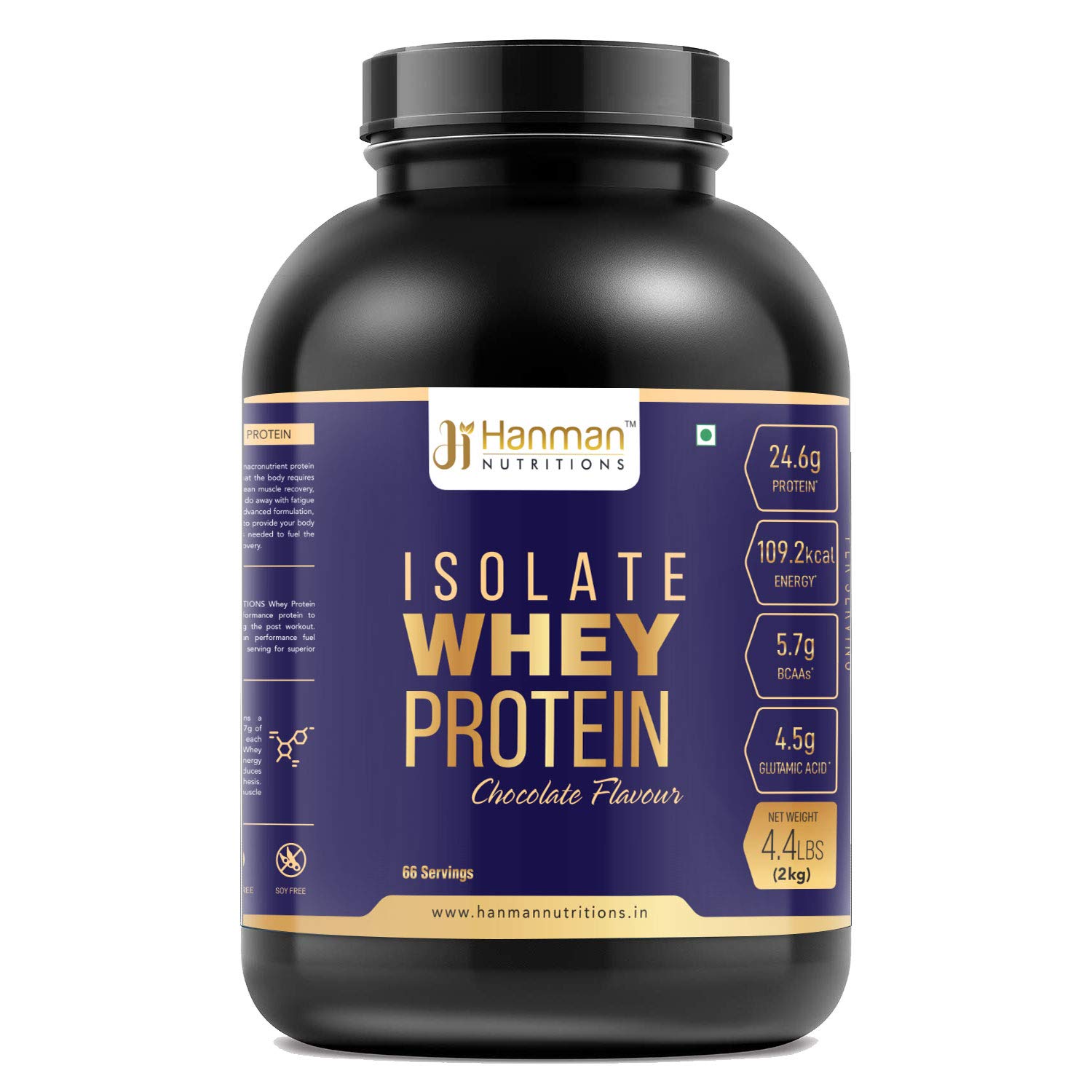 Hanman Nutritions 100% Whey Protein (Whey Protein Isolate Chocolate, 2 Kg)