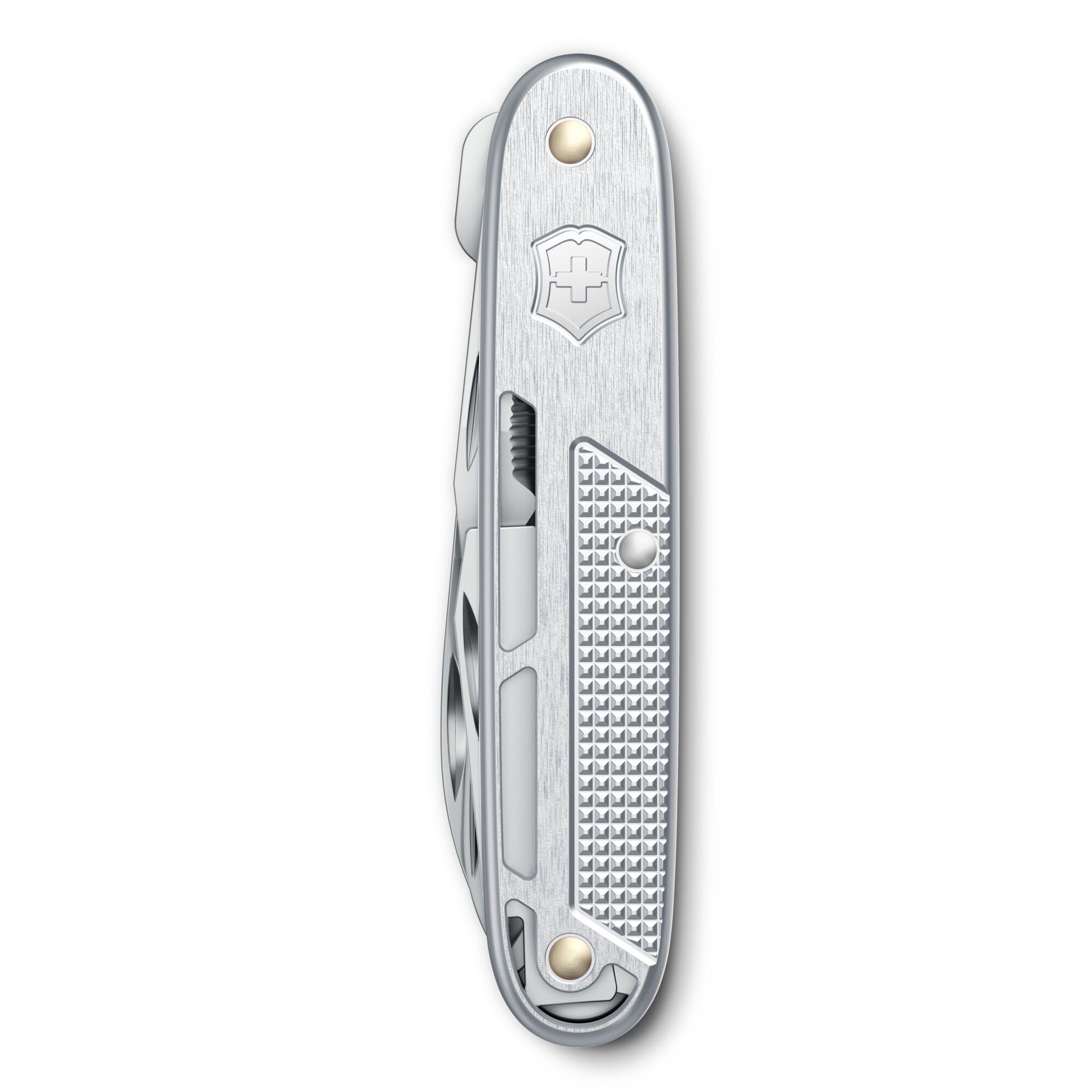 Victorinox Couteau Suisse Synergy X Alox, 9 Fonctions avec Ciseaux, Argent | Outil multifonction avec clip de poche et tournevis. Idéal pour camping et EDC. 9,3 cm, 99 g. Fabriqué en Suisse.