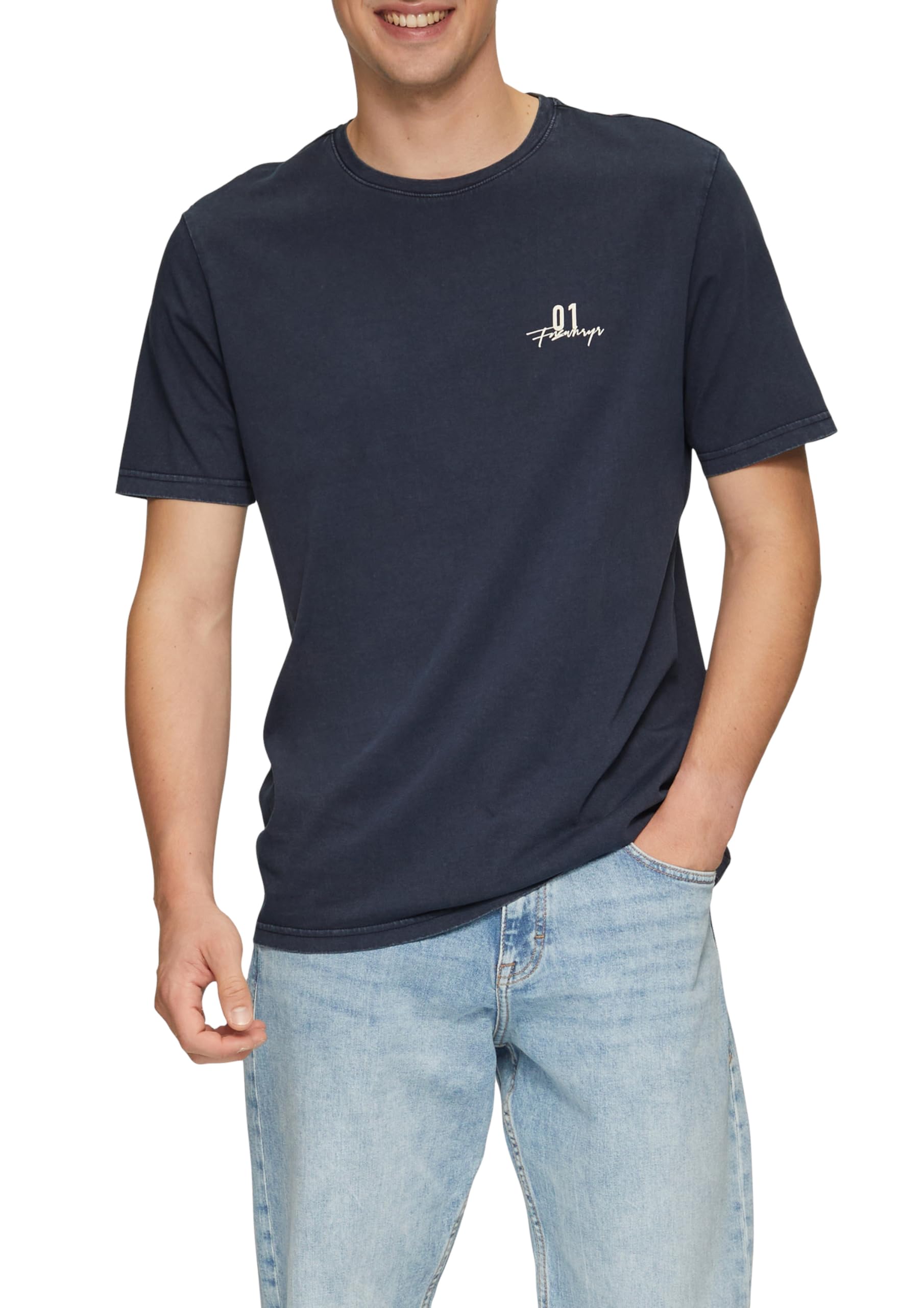 s.Oliver T-shirt o strukturze przędzy płomieniowej Mężczyźni 2150421