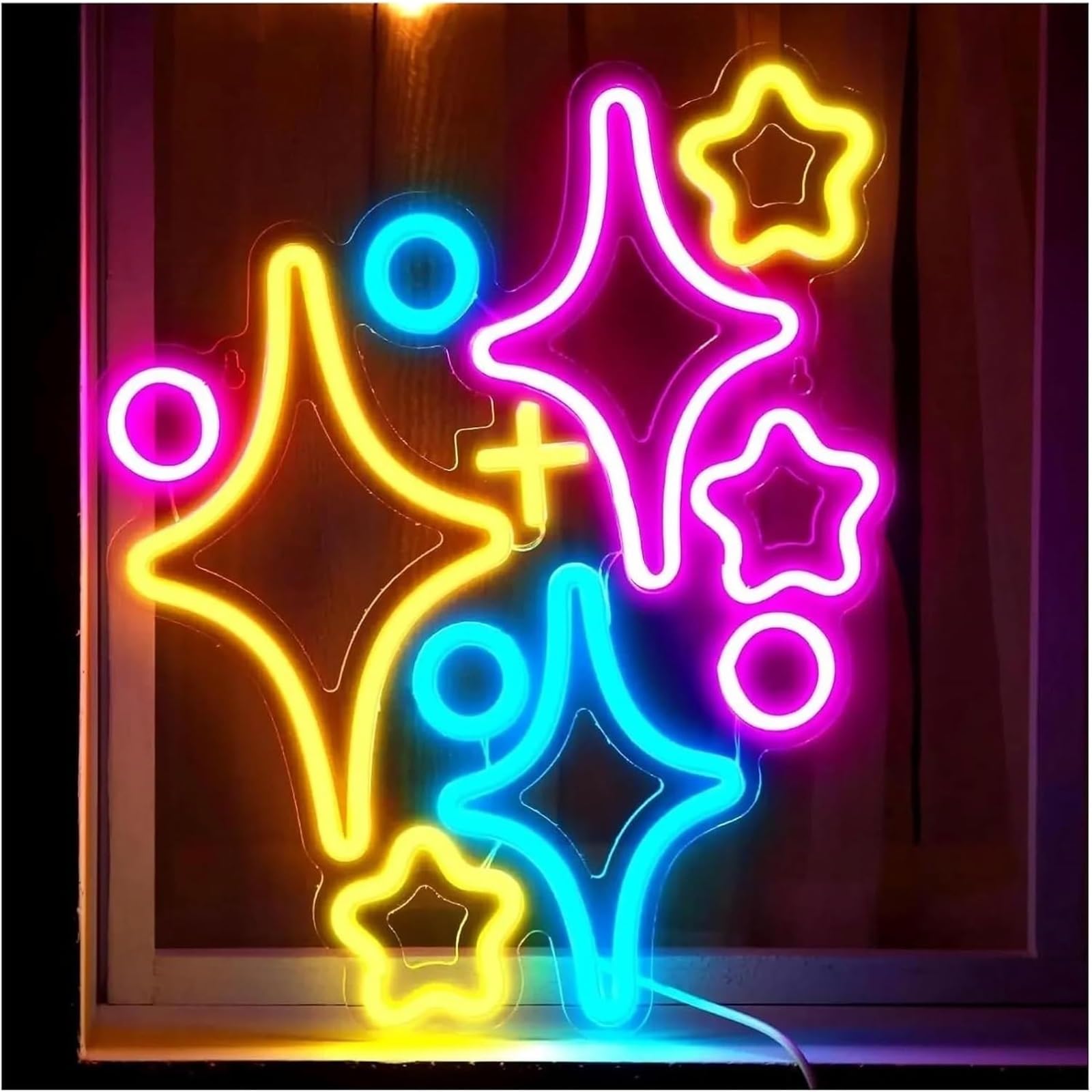 Wexxaii neon Light Sign Stars for neon Sign LED for Wall Decoration with for Dimmable 30x36cm