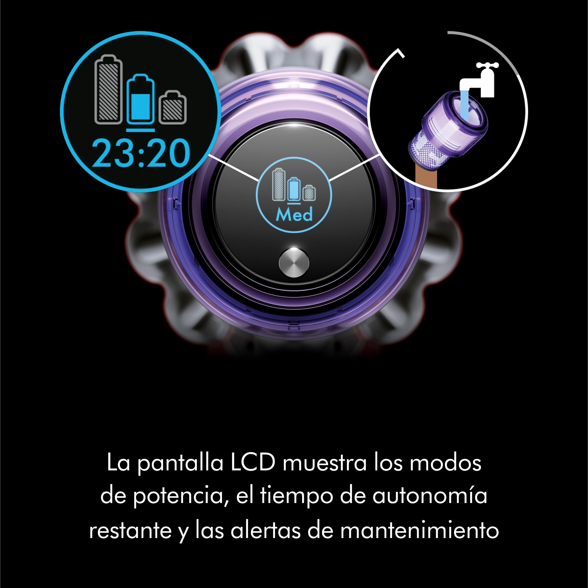 Dyson V11™ Advanced aspiradora sin Cable – 200 Airwatts, 60 min de autonomía, tecnología Anti-enredos, aspiradora de Mano y Suelos (Níquel/Violeta)