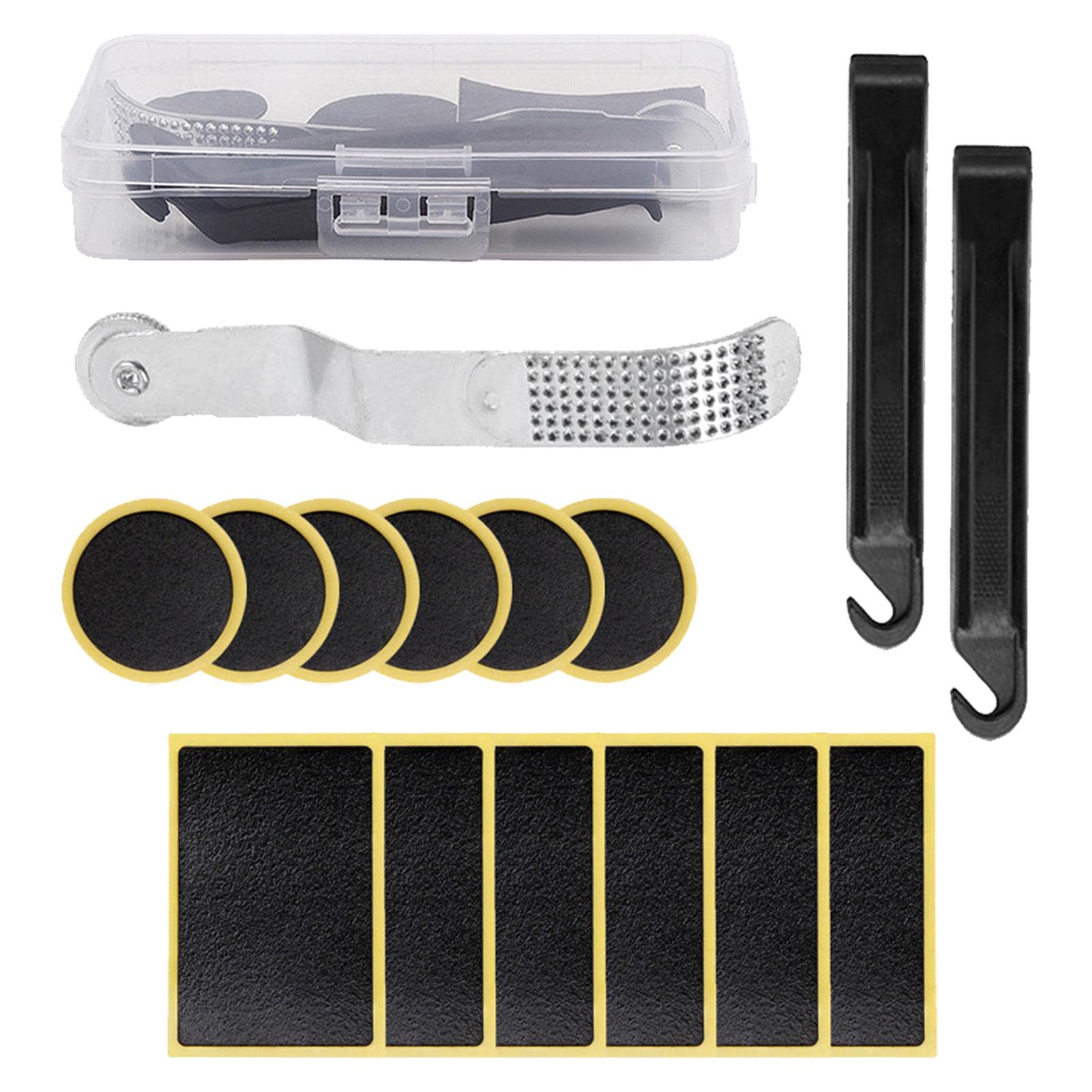 Bike Tube Patch Kit,Bicycle Tire Repair Kit with Portable Storage Box | Repair Kit for Bicycle, Motorcycle, Cycling, BMX, ATV, Inflatable Rubber Yyss