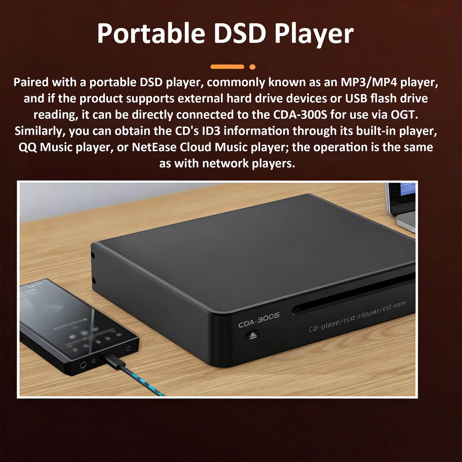 Lettore CD Portatile, Digitalizzatore Audio Automatico per La Conversione di CD in File Wav Senza Perdita di qualità, con unità Flash USB per La Raccolta Musicale Domestica E Il Backup Audio
