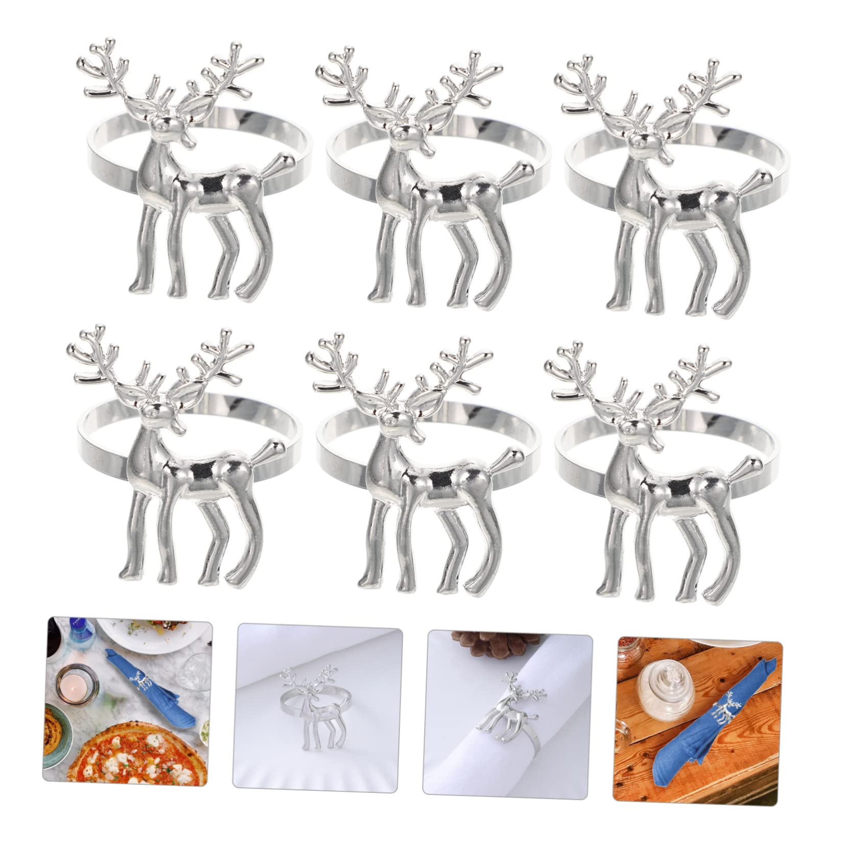 ABOOFAN 18 STK Geweih Serviettenringe Weihnachtstischringe Elchgeweberinge Weihnachtsdekorationen Hochzeitsdekorationen Serviettenhalter Zubehör für Geschirr Weihnachten schmücken Esstisch