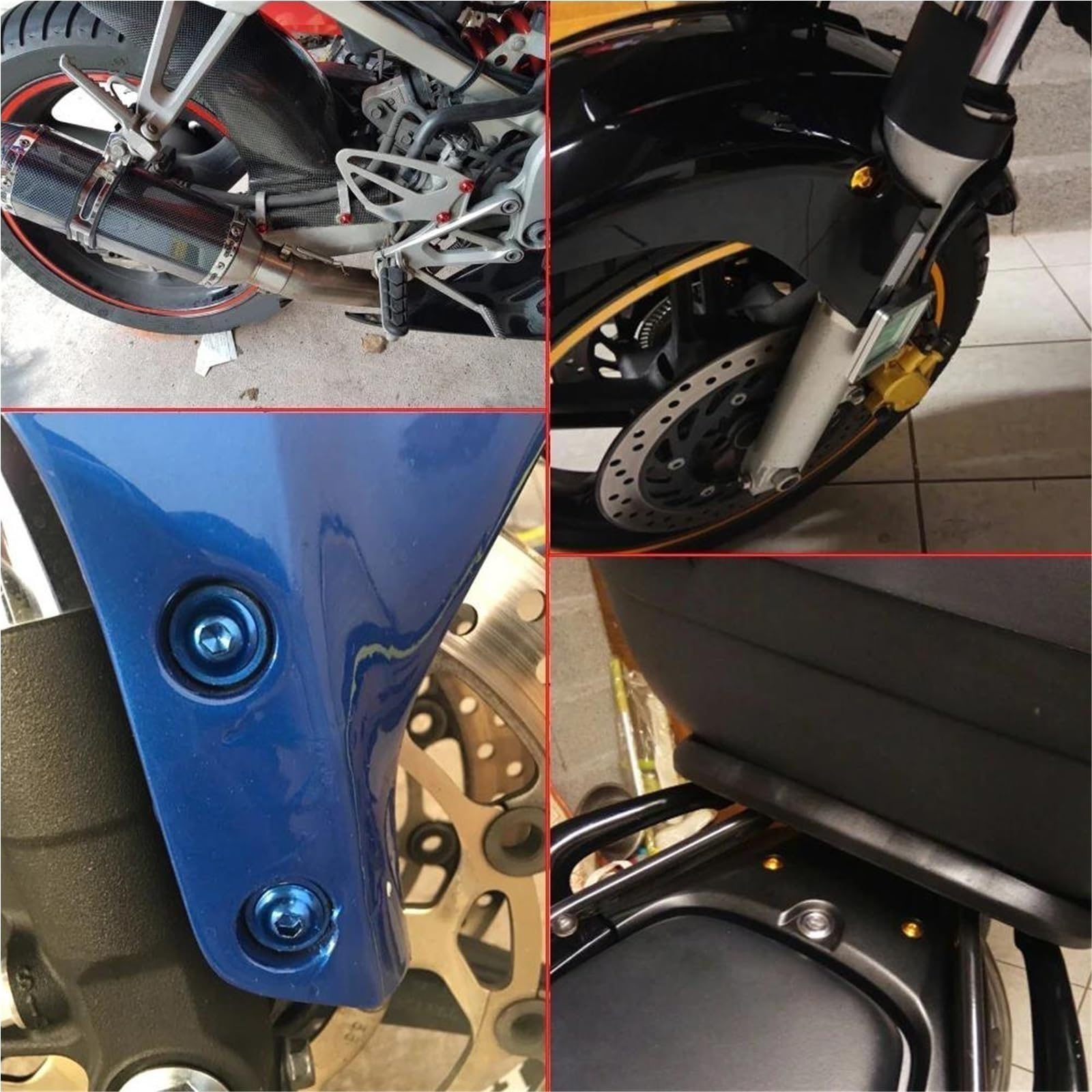 Kit Di Bulloni Per Carenatura Viti Dadi Vite 195 Pezzi Per Yamaha YZF R1 YZF R3 YZF R6 YZF R7 YZF R25 YZFR125 YZF R1 R3 R6 R7 R25 R125 YZF-R1 Viti Bulloni Dadi Fissaggio Moto(ROSSO)