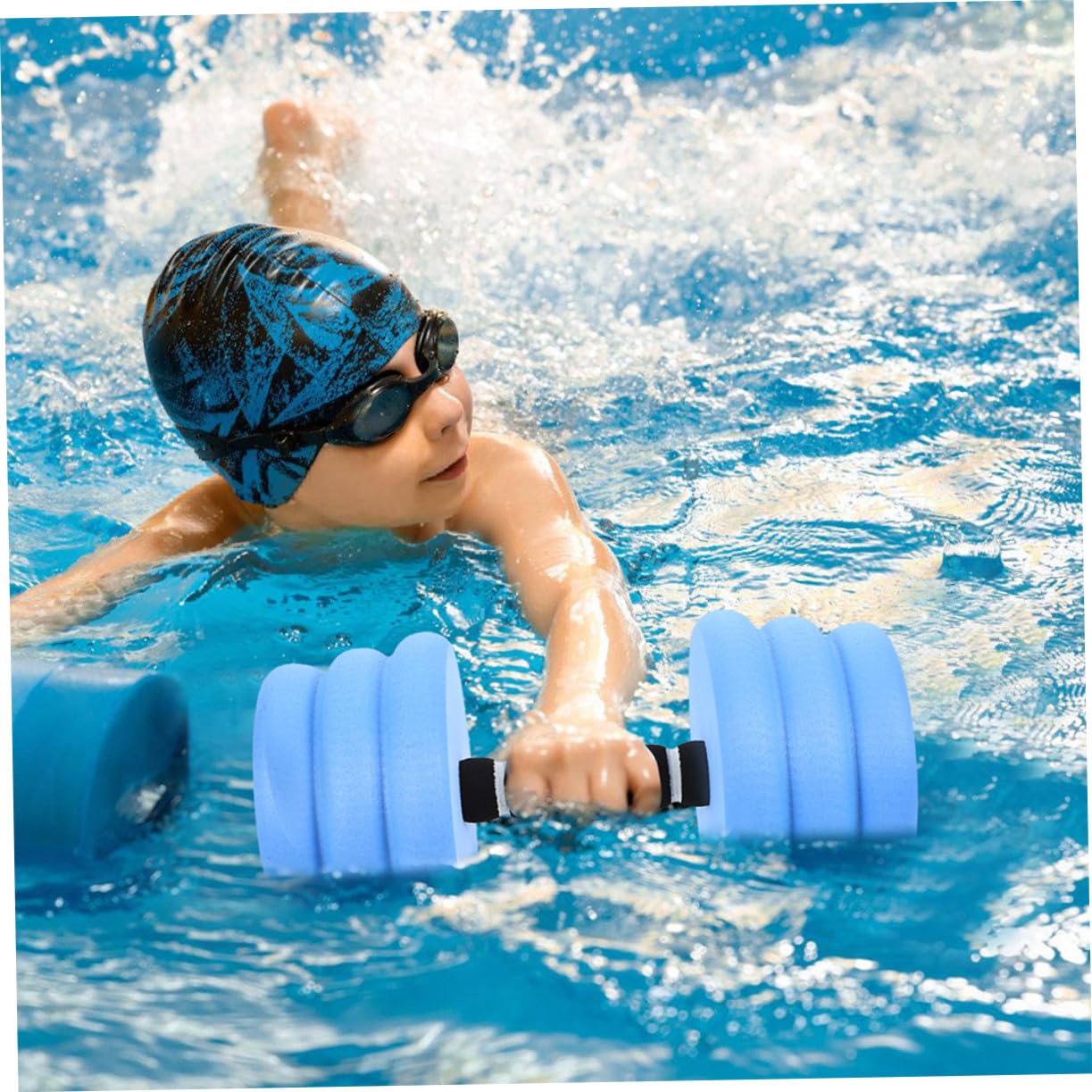 Hemobllo 2pezzi Manubri Galleggianti per Piscina Bilancieri in Schiuma Eva per Fitness Acquatico Pesi Galleggianti per Acquagym Nuoto e Allenamenti in Acqua