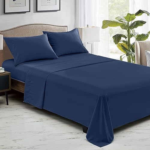 Miniatura 6 de FreshCulture Sábanas encimeras de tamaño King, paquete de 6, sábanas de microfibra suave para el hogar, salones, hoteles, sábanas planas a granel