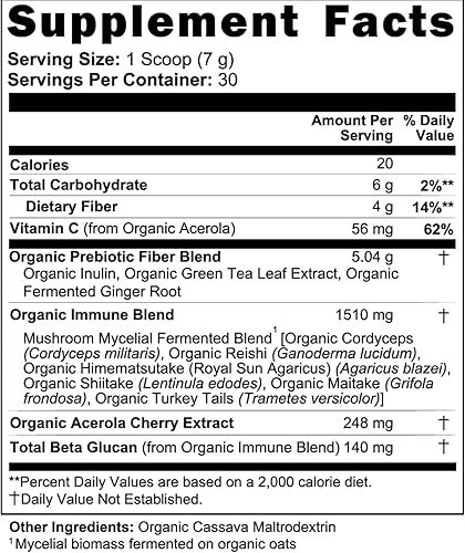 Miniatura 5 de Mushroom Goddess 6X  Fermented Mushroom Blend  Six Organic Mushrooms + Prebiotics + Vitamin C  Enhanced Absorption  210g