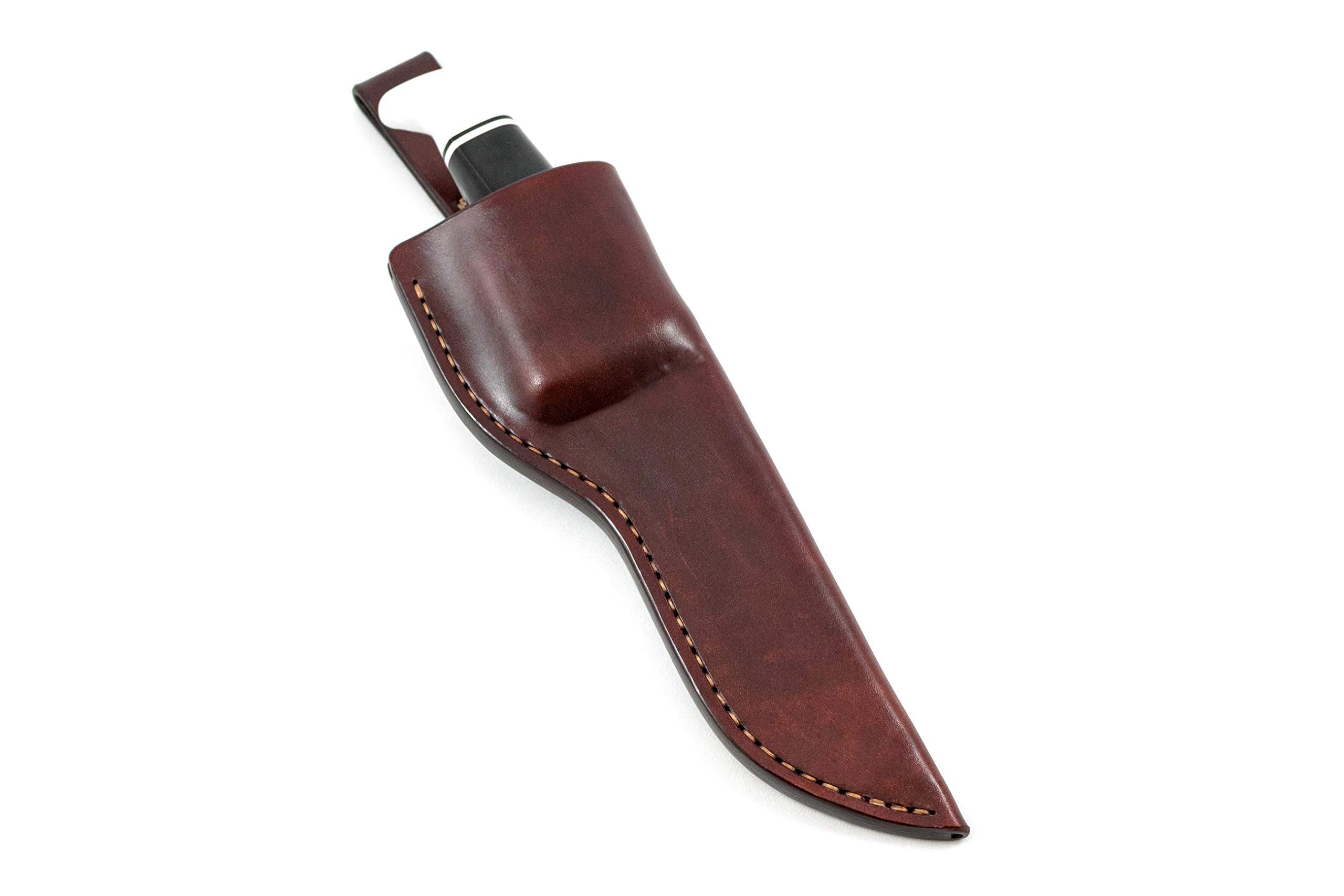 Leather sheath for Buck 119 with belt loop and dangler, hunting knife