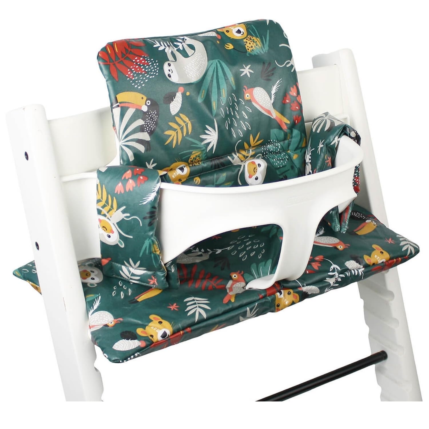 UKJE Cuscino compatibile con Stokke Tripp Trapp, Morbido inserto seduta per neonati e bambini, imbottitura confortevole, facile da installare e pulire, accessorio seggiolone universale, Verde Scimmie