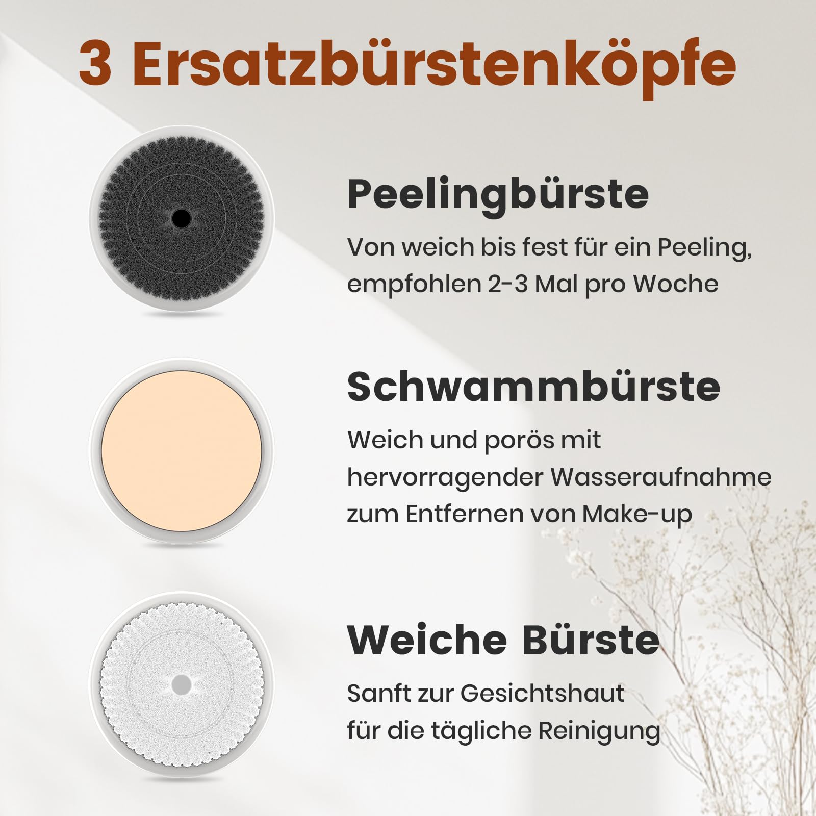 Gesichtsreinigungsbürste mit 2 Drehrichtungen & Gesichtsmassagegerät Gegen Falten EMS Gua Sha Elektrisch