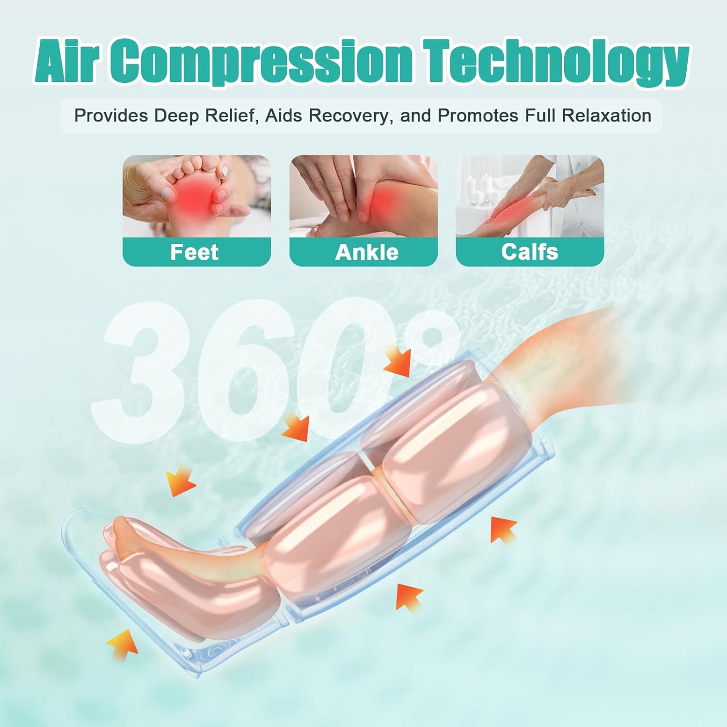 Slotmore leg massage with air compression for circulation and muscle relaxation, 2 heat level function, foot calf thigh massage sequential device with headheld controller, 4 mode 4 intensity Slotmore leg massage with air compression for circulation and muscle relaxation, 2 heat level function, foot calf thigh massage sequential device with headheld controller, 4 mode 4 intensity