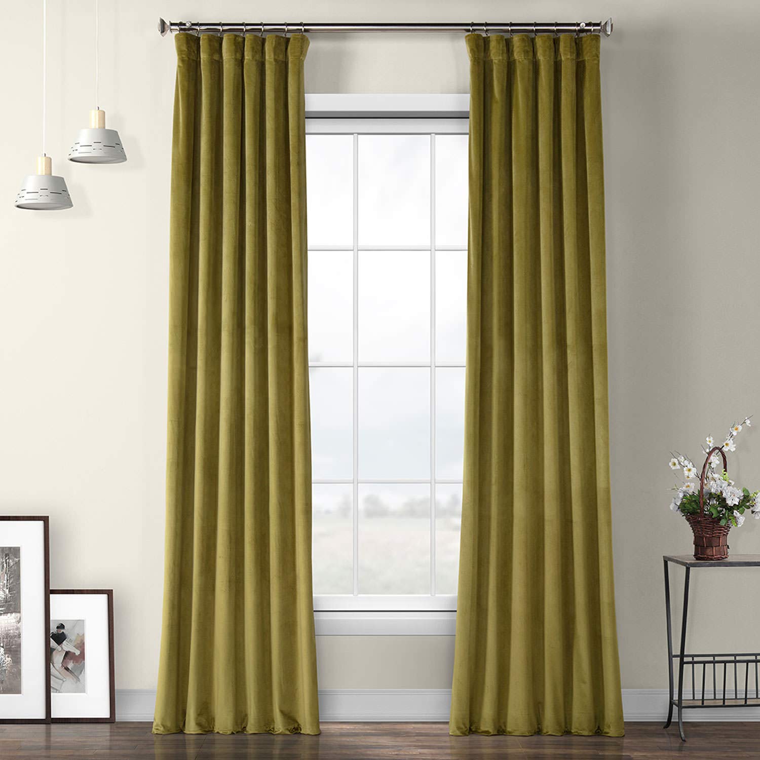 Olive Green Velvet Curtains Curtains & Drapes 2023