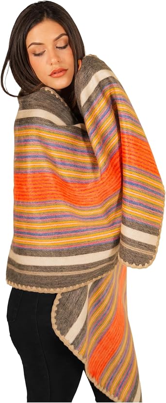 ALPAKITAS Alpaca wool Shawl Wrap for Men and Women- Shawls and Wraps - 70% Alpaca - Unisex Fashion - Blanket Wool Shawl