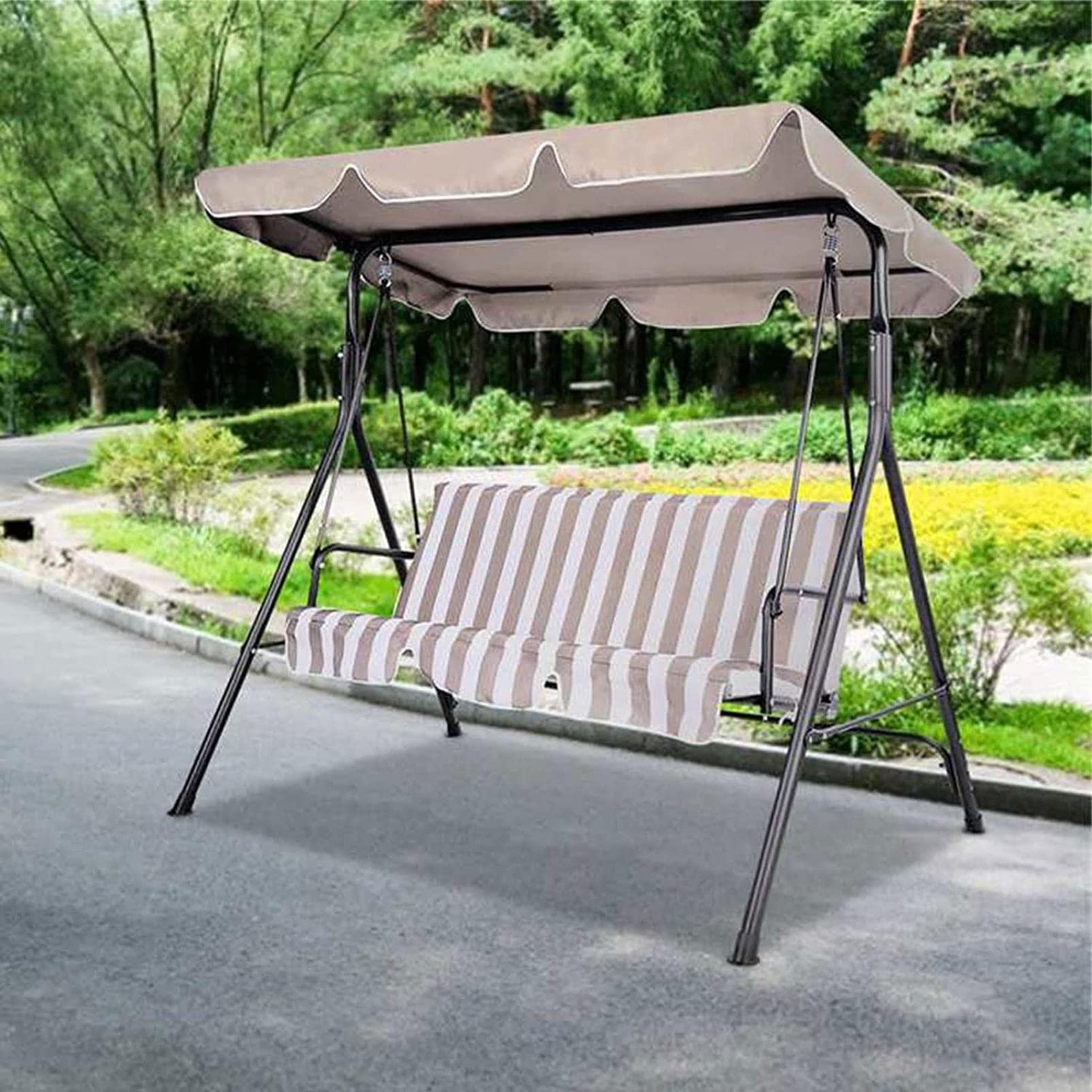 Tetto del Dondolo da Giardino Ricambio, 3 posti 2 posti, baldacchino per Altalena da Giardino Impermeabile 600D con Rivestimento in PVC Anti-UV