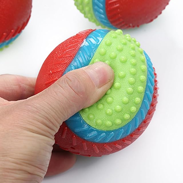 Foto 2 de 7 de fxwtich Accesorios para perros Mascotas Perro Cachorro Goma Sabor Carne Chirriante Bola Interactiva Molar…