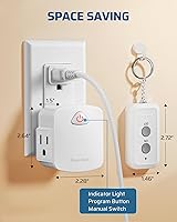 Vista 6 de Dewenwils - Outlet para control remoto, inalámbrico, controlador y receptor único, código de aprendizaje, amplio uso para electrodomésticos.