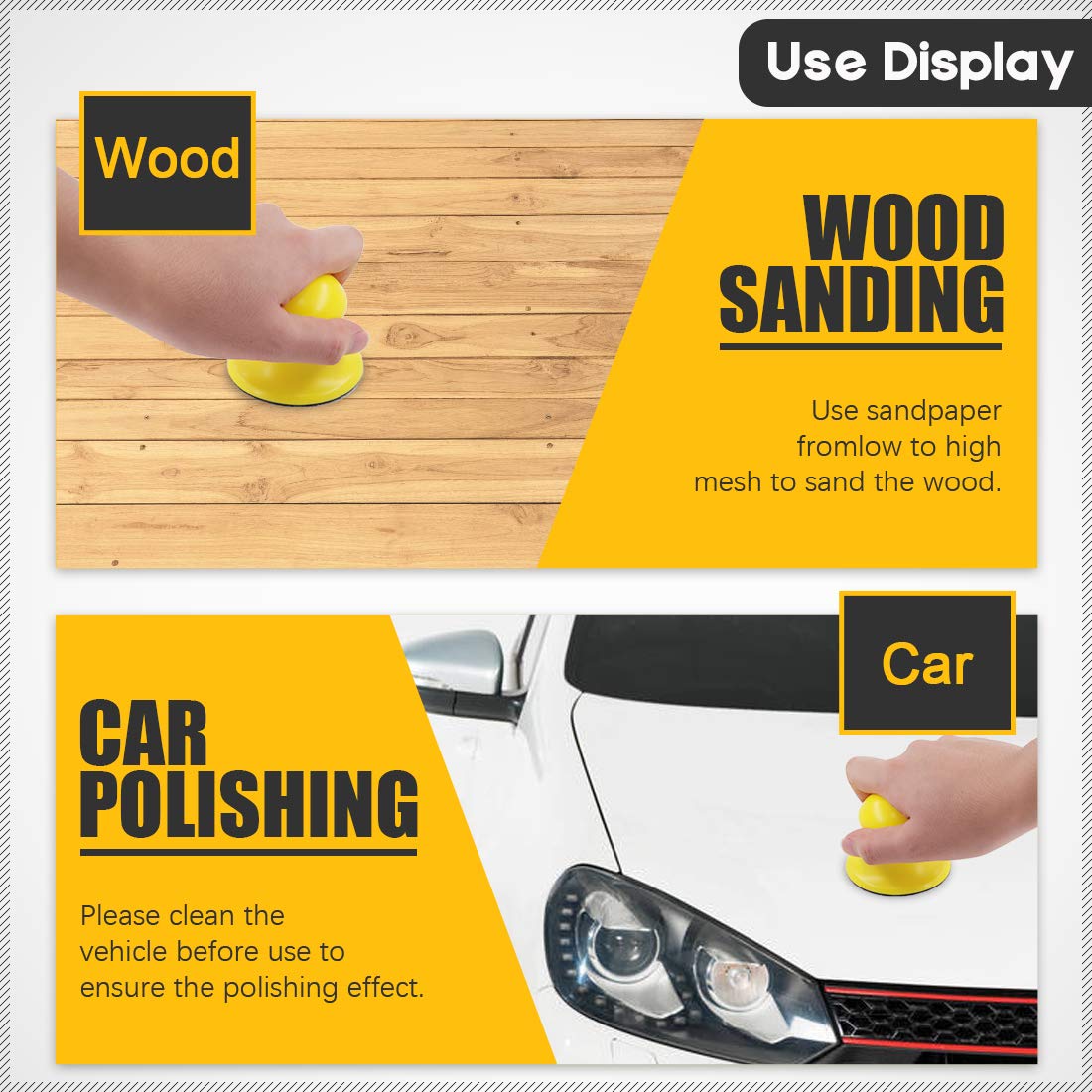Glarks Sanding Blocks & Sandpaper Set - 92 Pcs -7