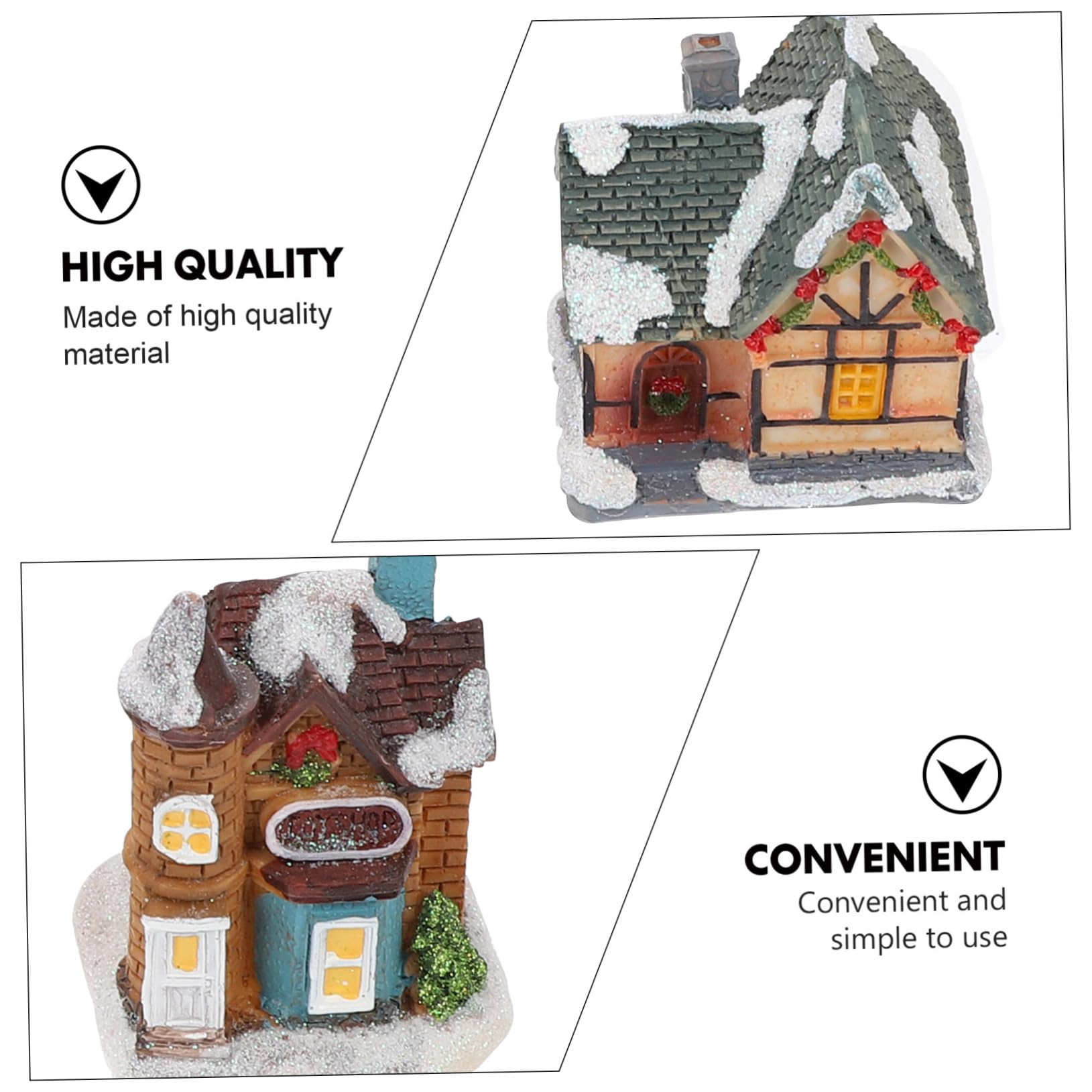 6 piezas de casa luminosa de Navidad cabaña iluminada de Navidad casa en miniatura pueblo decoración de Navidad con decoración rústica ligera figuras en miniatura mini regalos paisaje accesorio micro