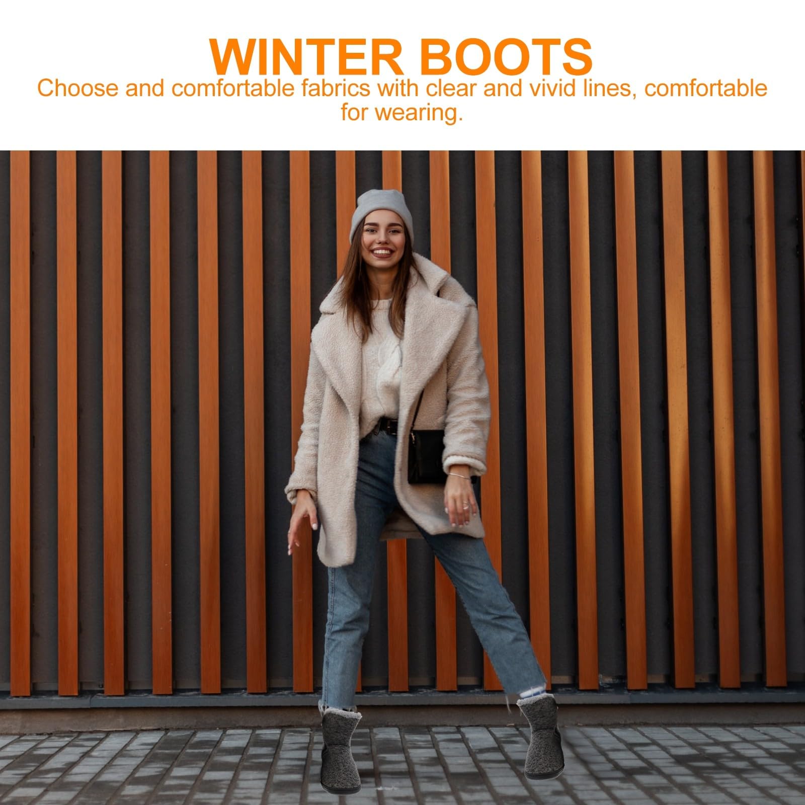 IMIKEYA Pantofole Stivaletto Uomo Calde Fondo, Grigie 43-44 | Casa e Inverno, Effetto Antiscivolo, Cashmere e Gomma, Taglia Adatta 42-43 , Stile Elegante