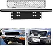 Nilight - 90021B Light Bar Mounting Bracket Front License Plate Frame Bracket Holder for Off-Road Lights LED Work Lamps , 2 Years Warranty