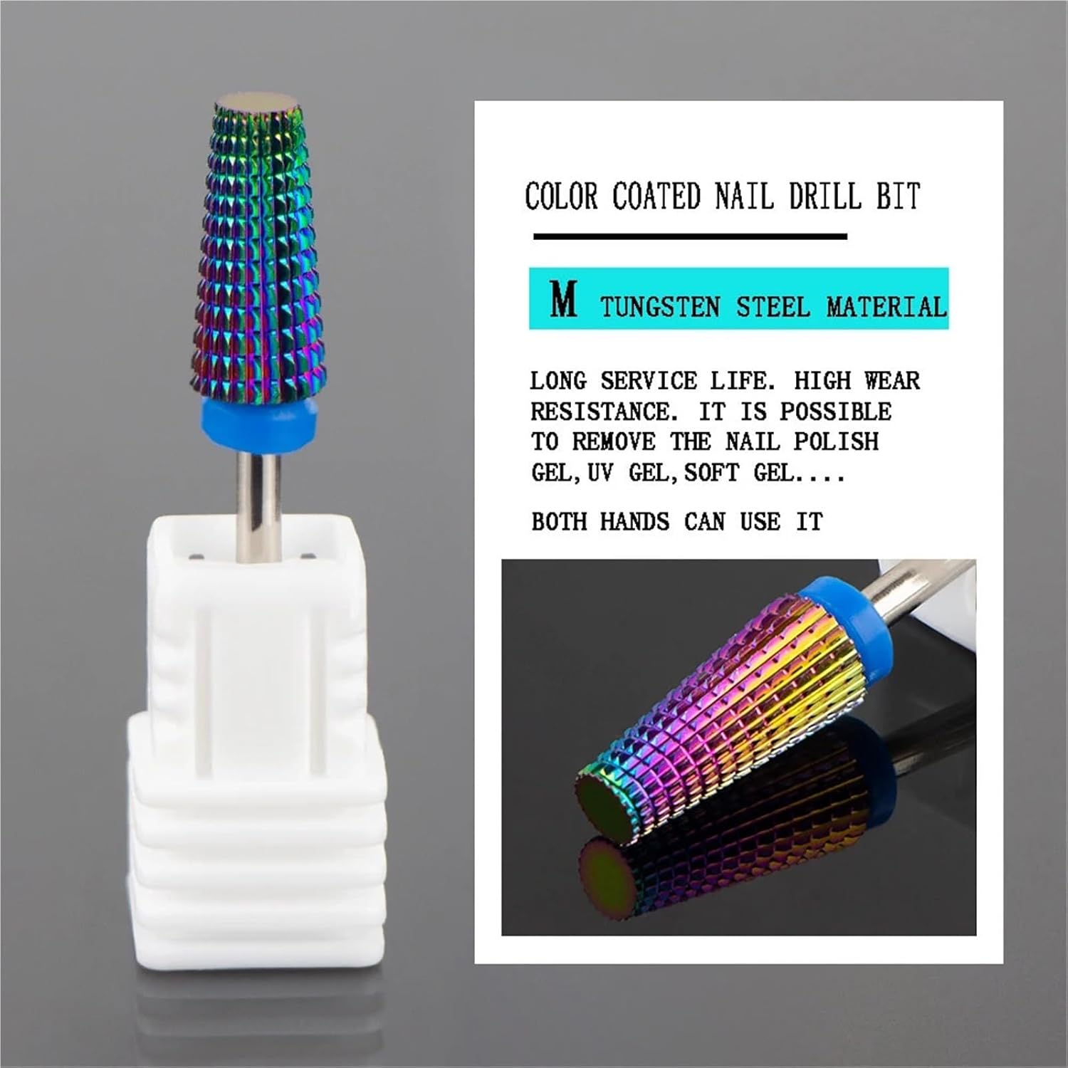 5 in 1 Tungsten Carbide Milling Cutter Nail Drill Bits For Electric Nail Drill Manicure Machine(9pcs)