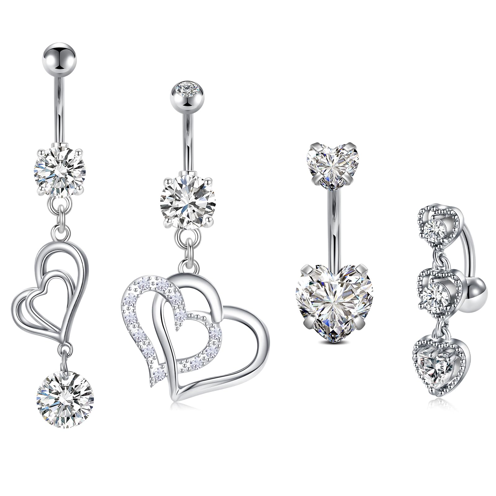 MODRSA14G 10mm Piercing Ombligo Acero Inoxidable Mujer Niñas Piercing Ombligo Vientre Anillo Joyas para el Cuerpo 6 Piezas